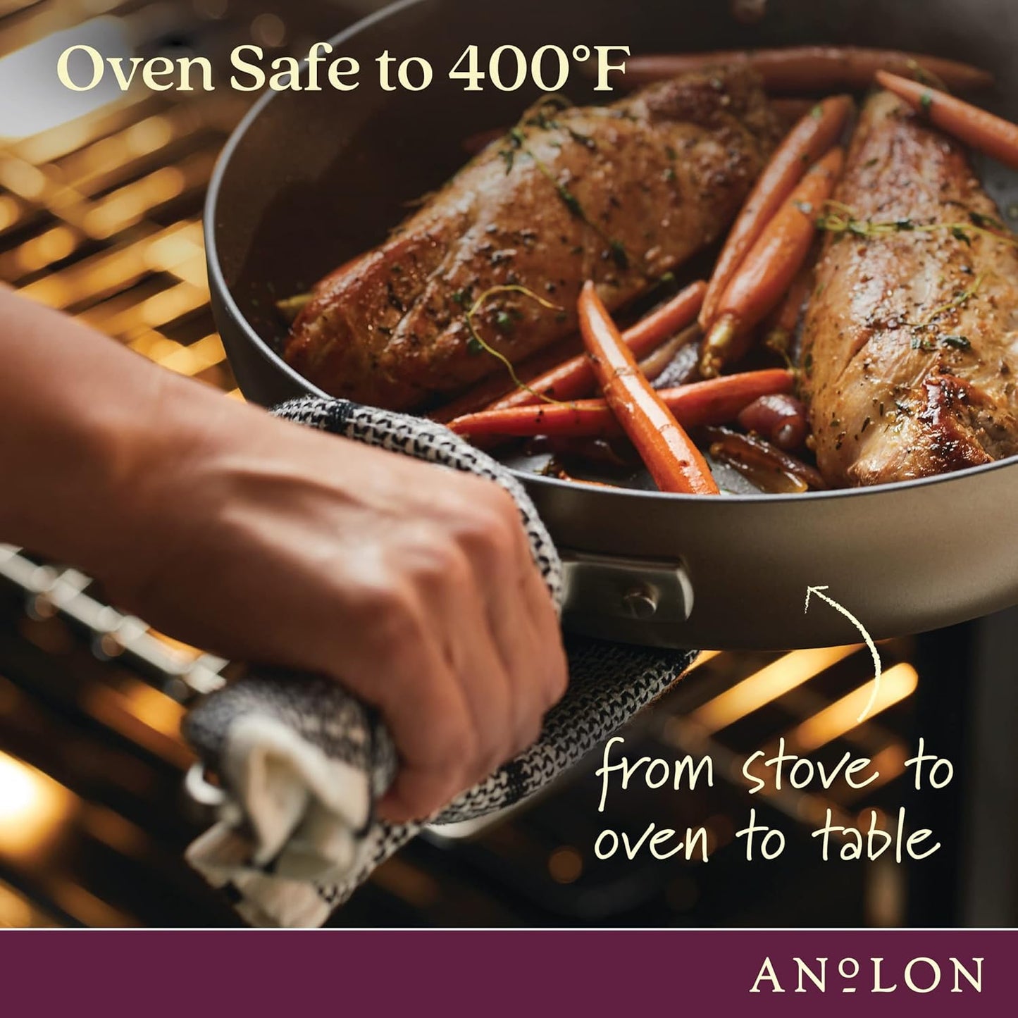 Anolon Advanced Home Hard-Anodized Nonstick Wide Stock Pot/Stockpot (10-Quart, Bronze)
