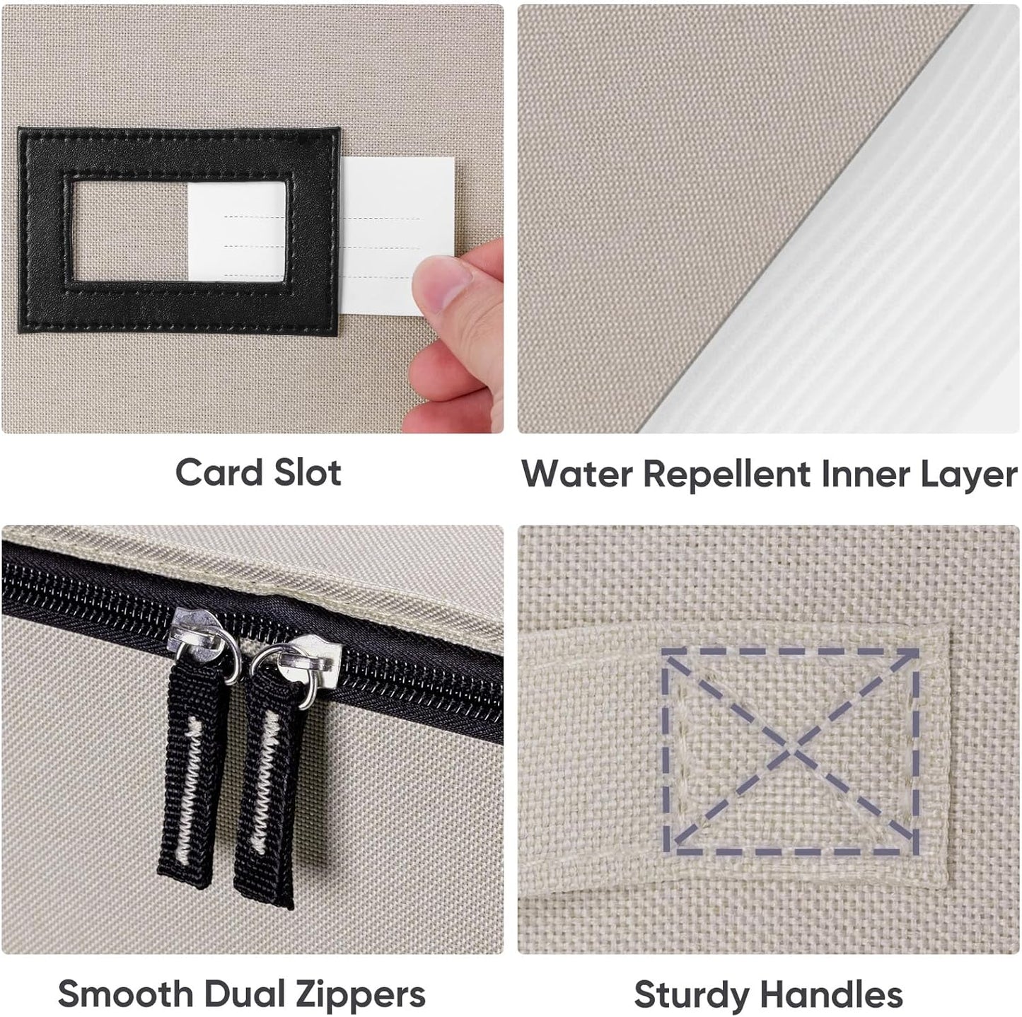 BALEINE China Storage Containers, Sturdy Quilted Wine Glass Storage, Plate Organizer with Carry Handles, Moving Boxes for Dishes, Cups, Mugs and Stemware (Plate Mug Combo, Hard Shell Cream)