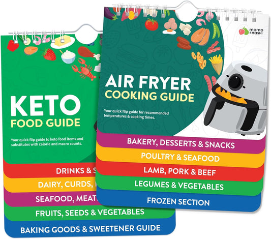 Air Fryer & Keto Cookbook Magnets - Set of 2 (7”x6”) - Air Fryer Accessories & Keto Meal Plan Cookbook - Airfryer Kitchen Accessories - Keto Foods & Keto Diet Book For Beginners - Kitchen Gadgets 2025