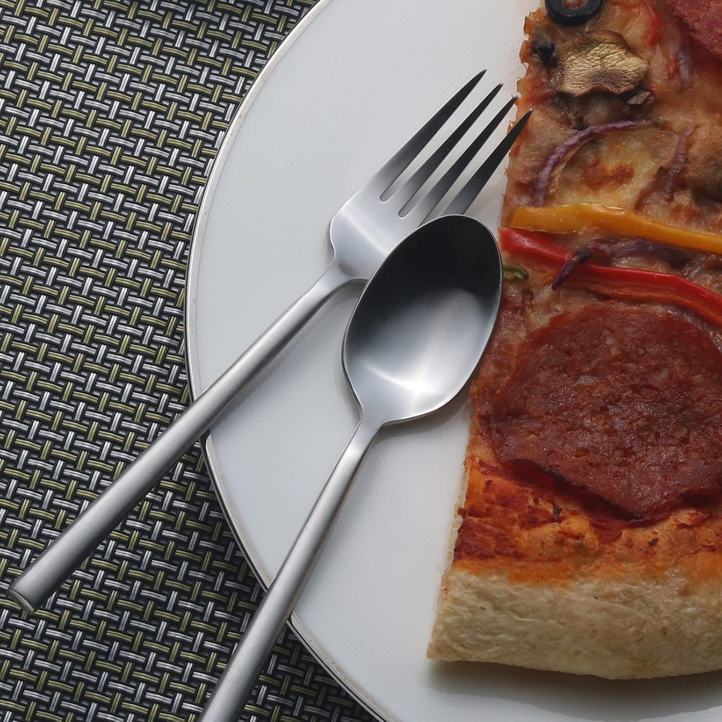 Alata Potter 20-Piece Forged Silverware Set, Service for 4 – Premium Stainless Steel Flatware Set, Modern Design with Satin Finish, Ideal for Home, Kitchen, Party, Camping