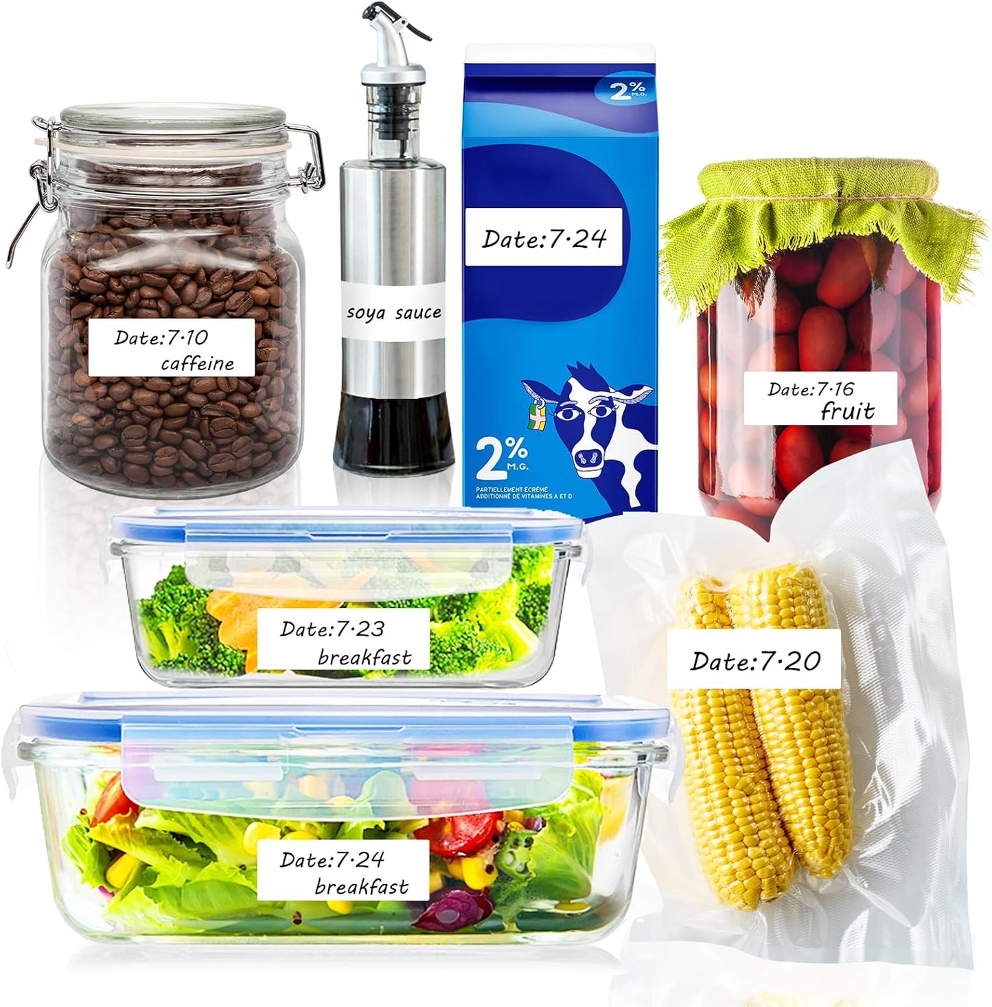 600 Blank Removable Freezer Labels with Perforation Line for Easy Distribution and Use. Waterproof and Oil-Resistant, Suitable for Food Containers, Jars, and Kitchen Organization.(1 "x 3")