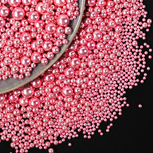 Dazzjoy Edible Rose Gold Pearl Sugar Candy Sprinkles, Mix Size, 4.58oz, Sprinkles for Cupcake Decorating, Baking Cake Decorations, Wedding Party Valentines Easter Supplies