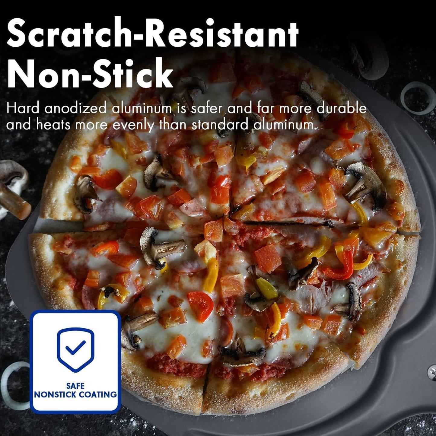 Pizza Peel, 14 Inch Perforated Pizza Peel, Professional Aluminum Pizza Paddle, Restaurant Grade, Long Handle Non-Stick Metal Peel for Outdoor Pizza Oven