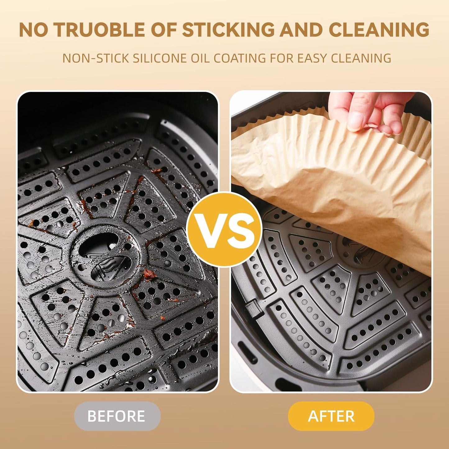 125Pcs 6.5 inch Round Disposable Air Fryer Parchment Liners-Non-Stick Parchment Sheets for Air Fryer Basket Microwave – Oil-proof, Water-proof, Effortless Cleanup for Baking