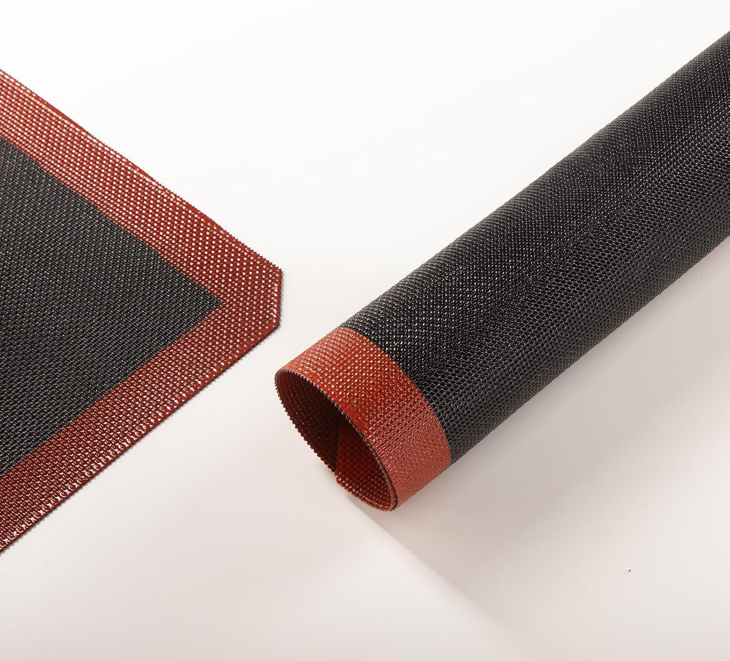 2 PCS Perforated Silicone Baking Mat, Macaron Baking Sheet, Reusable & Non-stick Bakeware Mats for Cookies, Macarons, Bread and Pastry，16.5""x11.6"" (Type 1-2pcs), Red