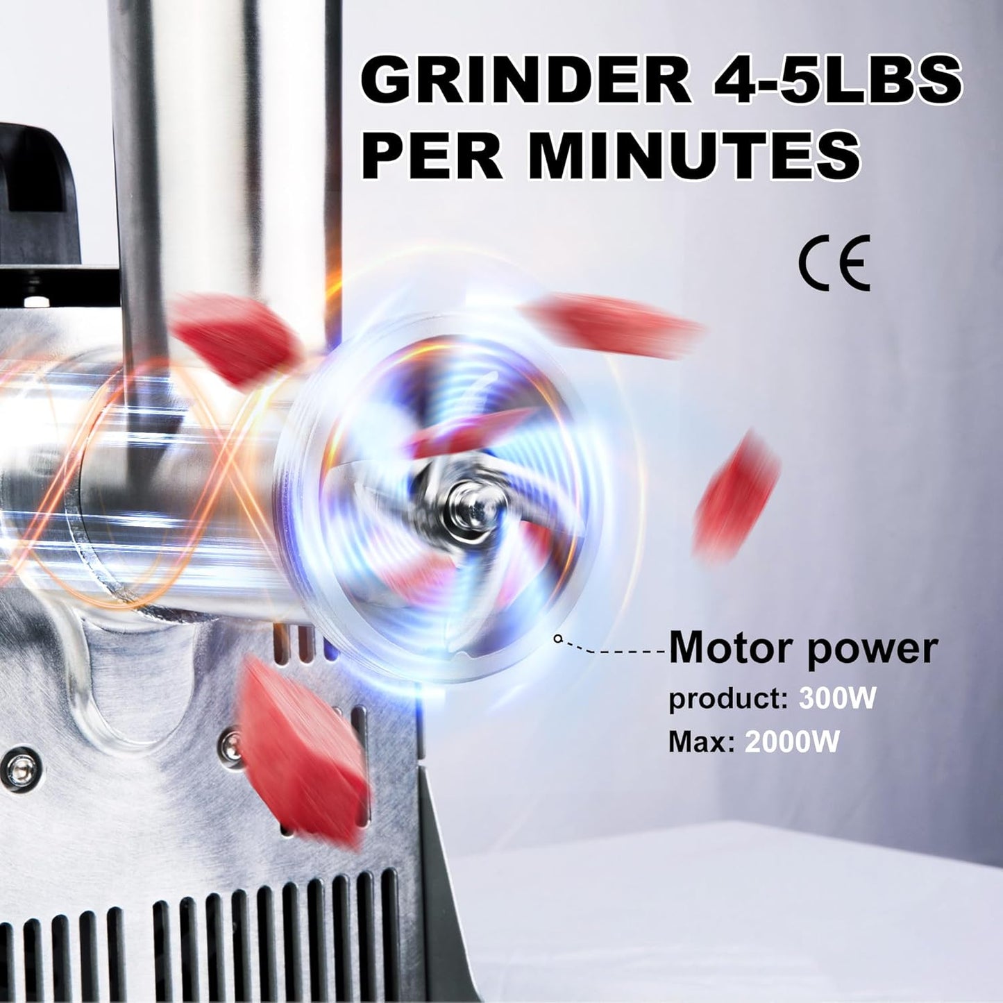 Electric Meat Grinder Machine, #8 Meat Grinders for Home Use, 0.4HP 260lbs/H Stainless Steel ETL Approved Heavy Duty Meat Mincer with Sausage Sufffer Tube