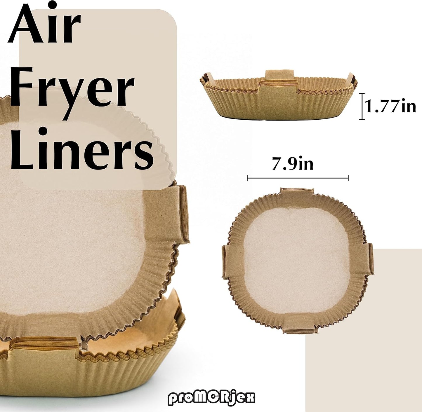 Air Fryer Disposable Paper Liners 50pcs 7.9 inch Square Parchment Paper Liner for Baking Roasting With Handle Fit 5-8 QT