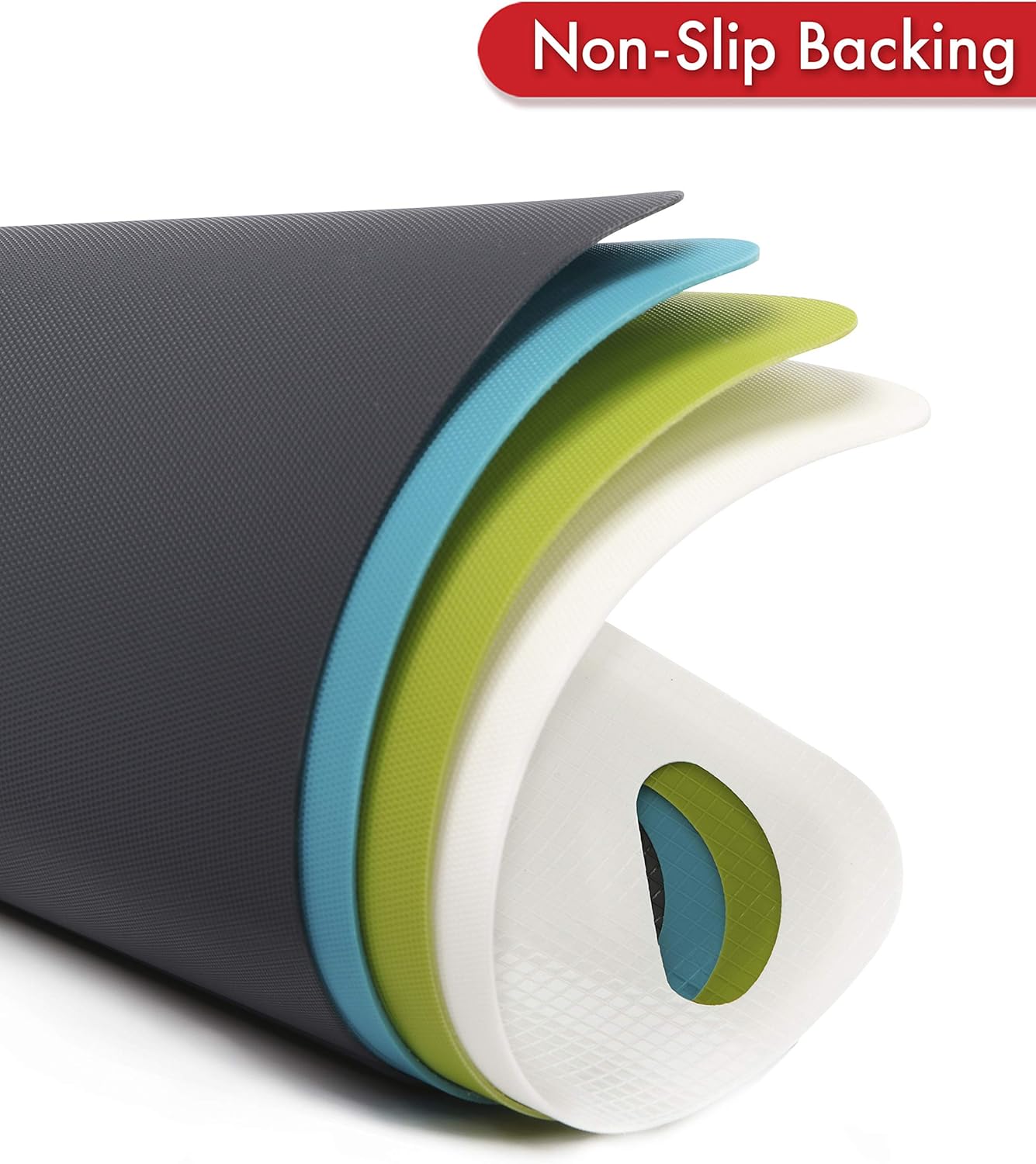 Dexas Heavy Duty Cutting Board Grippmat, Flexible Cutting Boards for Kitchen, Set of 4, Non Slip Plastic Board Cutting Mat 11.5 by 14 inches, Gray, Turquoise, White, Green Set Kitchen Gadgets