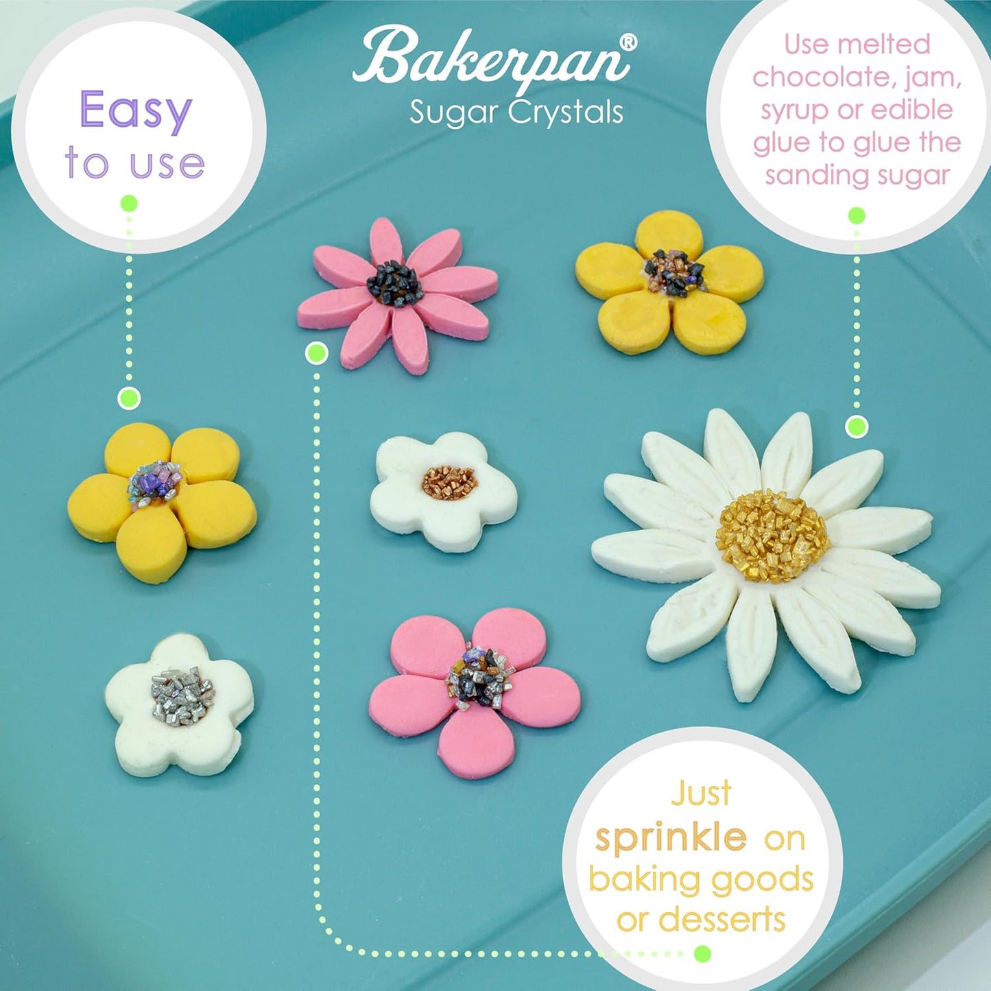 Bakerpan Pearlized Sugar Sprinkles for Baking - 5 Ounce - Sparkling Rose Gold Decorating Sugar Crystals for Cookies, Cake Pops, Ice Cream (Made in USA)