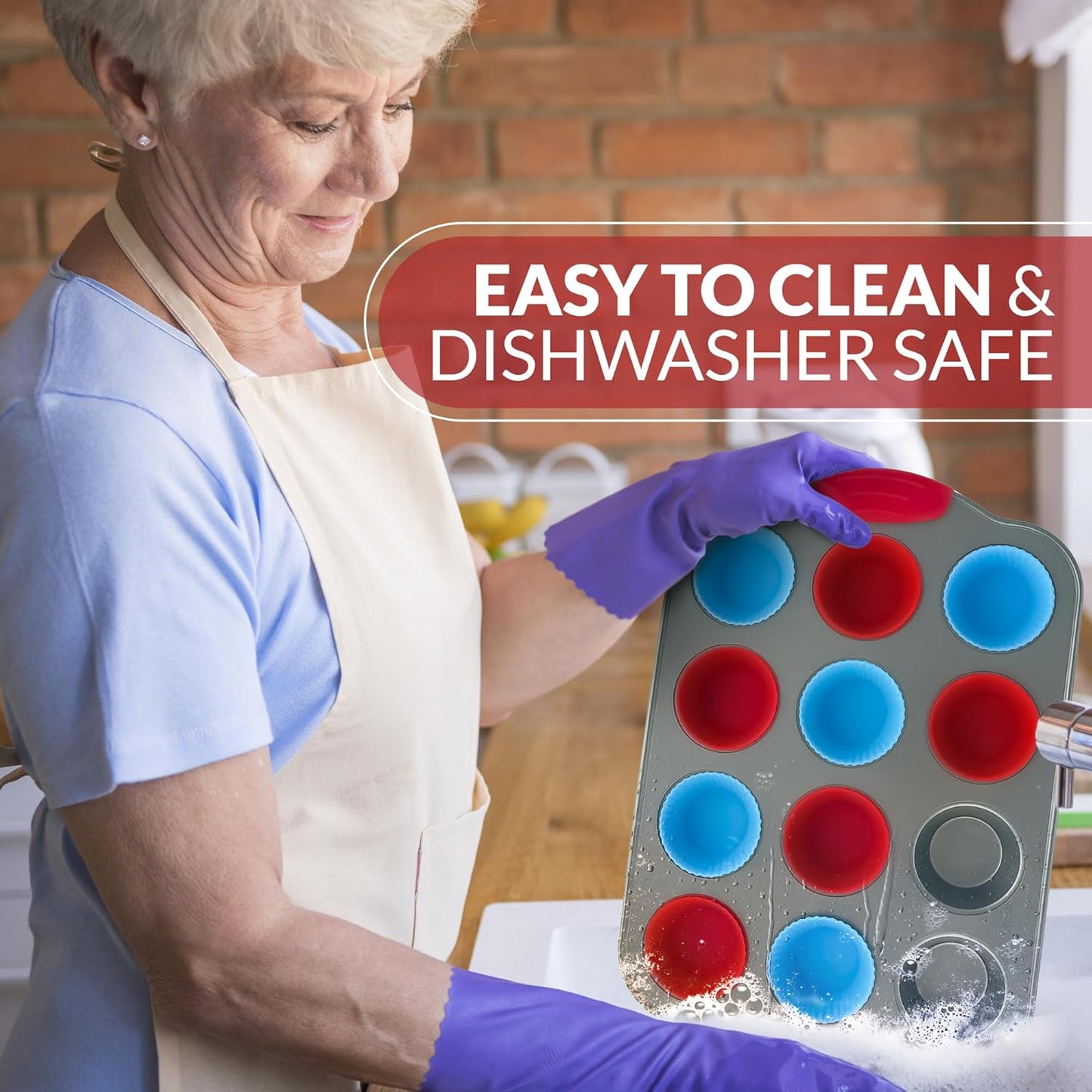 Boxiki Kitchen 12 Cup Mini Muffin Pan with Silicone Muffin Liners. Professional Cupcake Pan for Baking Muffin Mold, Mini Muffin Tin Non-Stick Steel Bakeware