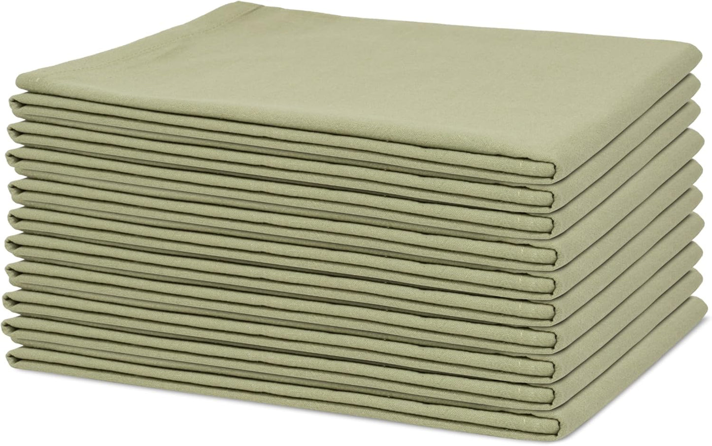 Organic Cotton Sage Flour Sack Kitchen Towels - 10 Pack, 27"x27", Highly Absorbent, Lint-Free Flour Sack Tea Towels for Baking, Kitchen and Dish Drying - 100% Cotton Sage Dish Rags (10 Pack)