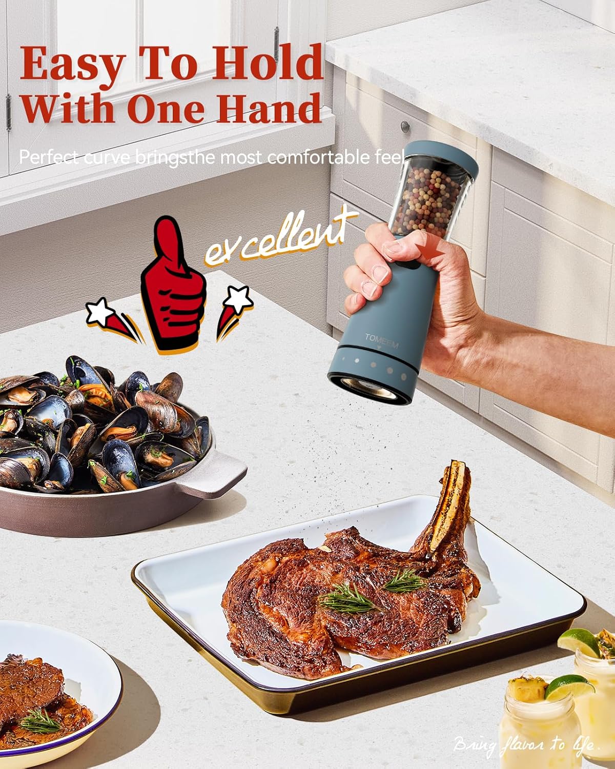 Electric Salt and Pepper Grinder Set with Storage Base, Stainless Steel Rechargeable Salt and Pepper Grinder Set with 4.5 oz Large Capacity, 1.8" Wide Mouth, Adjustable Coarseness, Ideal for Kitchen