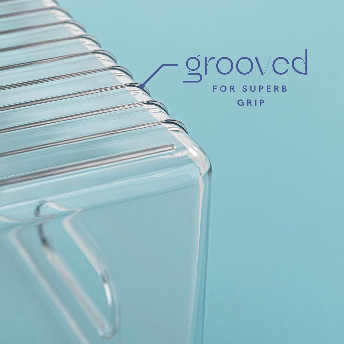 2 pack Clear Plastic Storage Container Bin with Integrated Easy Grip Handles. For Kitchen, Fridge, Freezer, Cabinet, Pantry, Bathroom Organization. 10"x4"x5"