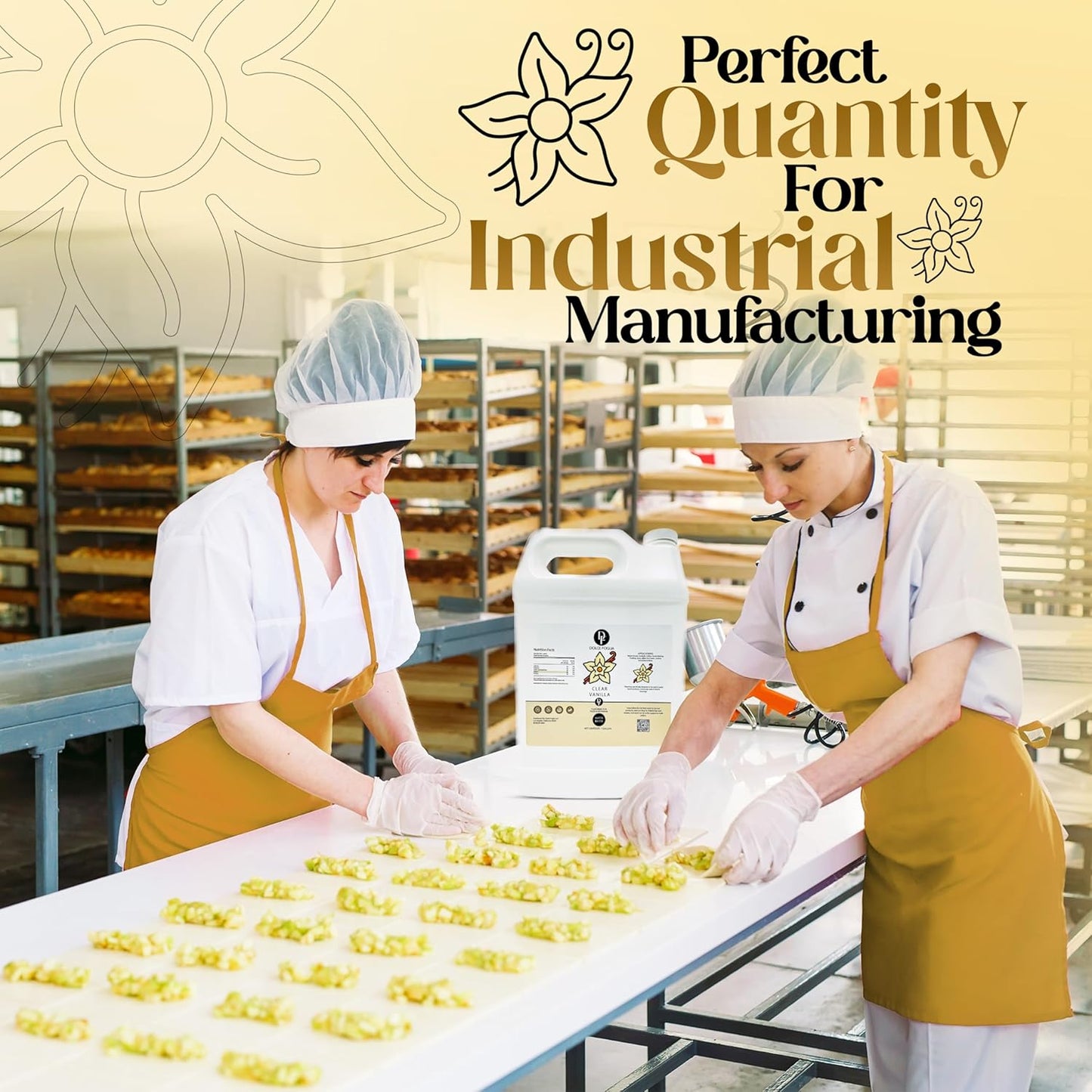 Dolce Flav Clear Double Strength Imitation Vanilla Extract - 1 Gallon - Gluten-Free, Keto-Friendly & Sugar-Free Vanilla Flavoring with Natural and Artificial Vanilla Flavor