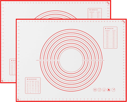 BlueBark 2 PCS - 32"L x 24"W Non-stick Silicone Baking Mat for Pastry & Dough, Sourdough Bread Making Tools, Kitchen Counter, Cooking Enthusiasts