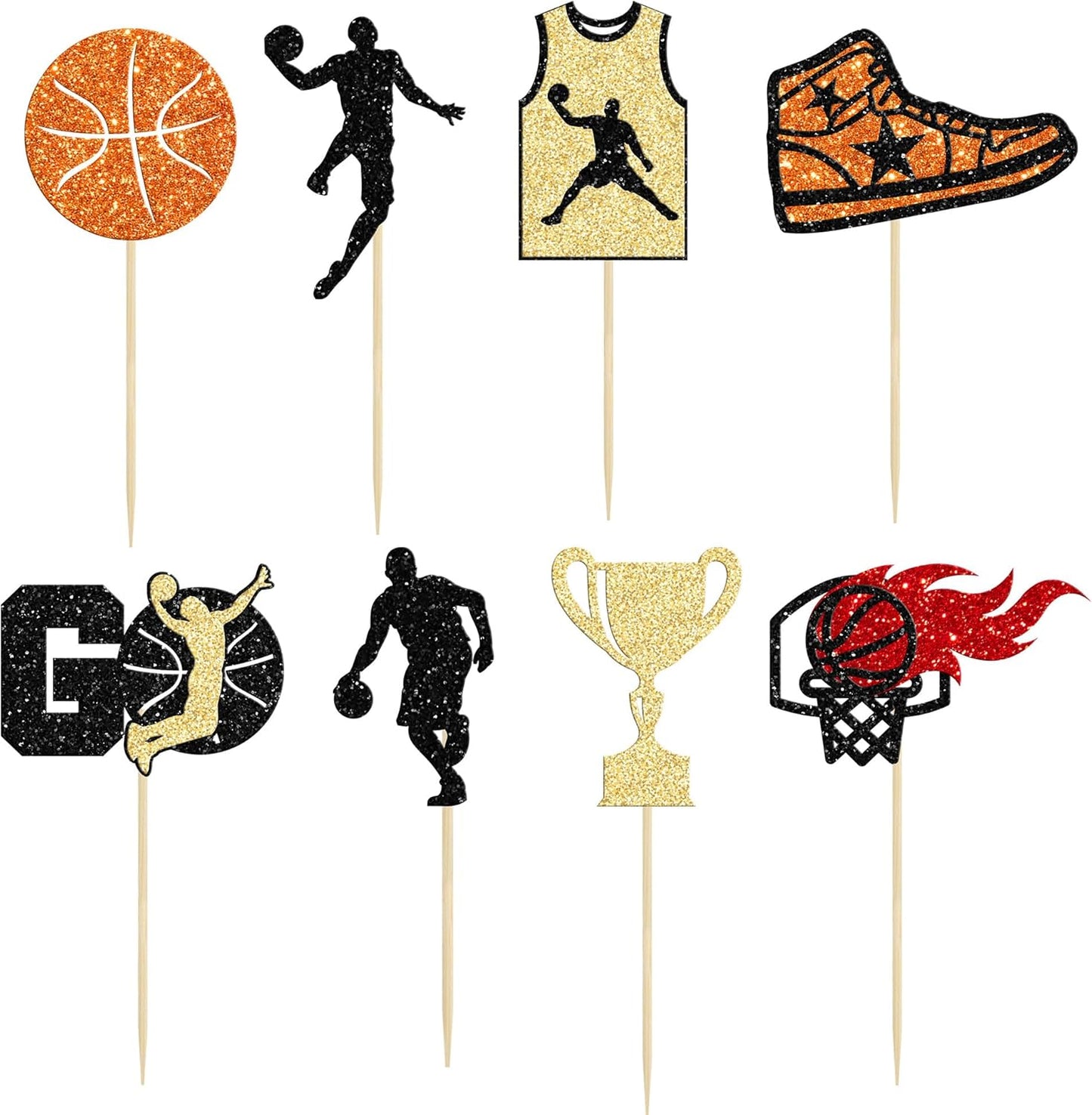 24 Pack Basketball Cupcake Toppers Basketball Player Apparel Cupcake Picks Baby Shower Players Sports Theme Birthday Party Cake Decorations Supplies
