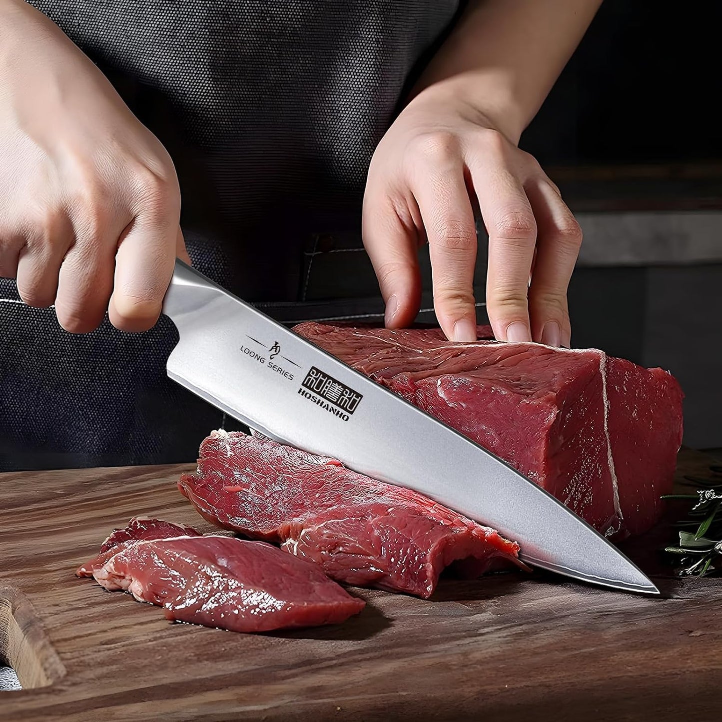 HOSHANHO 8-Piece Kitchen Knife Set, Japanese High Carbon Super Steel Knife Sets with Block, Professional Ultra Sharp Chef Knife Set with Scissors