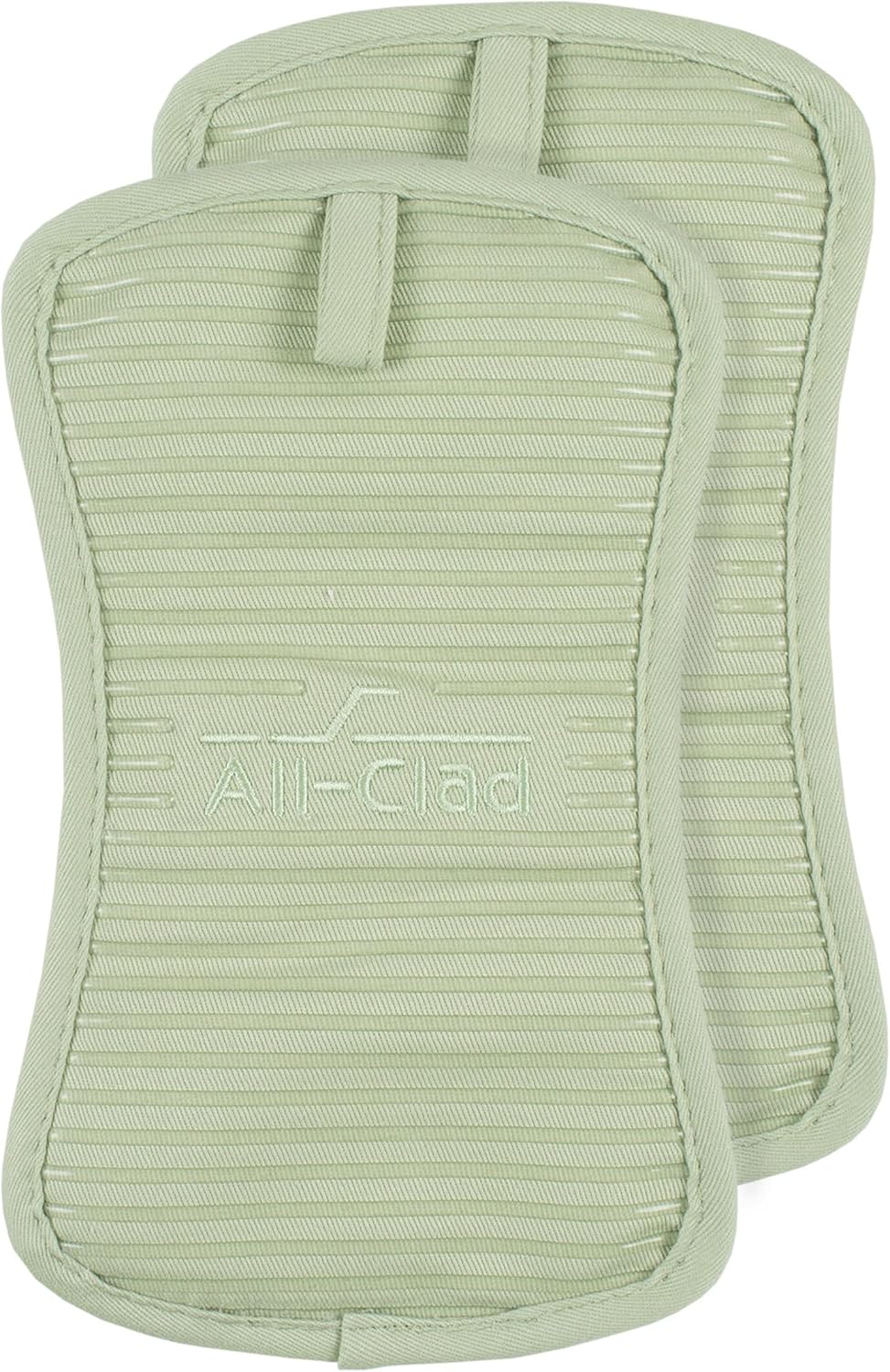All-Clad Premium Pot Holder & Heating Pad, (2-Pack) Heat Resistant to 500 Degrees, 100% Cotton 10"x6.25" for Kitchen and Barbeque, Fennel