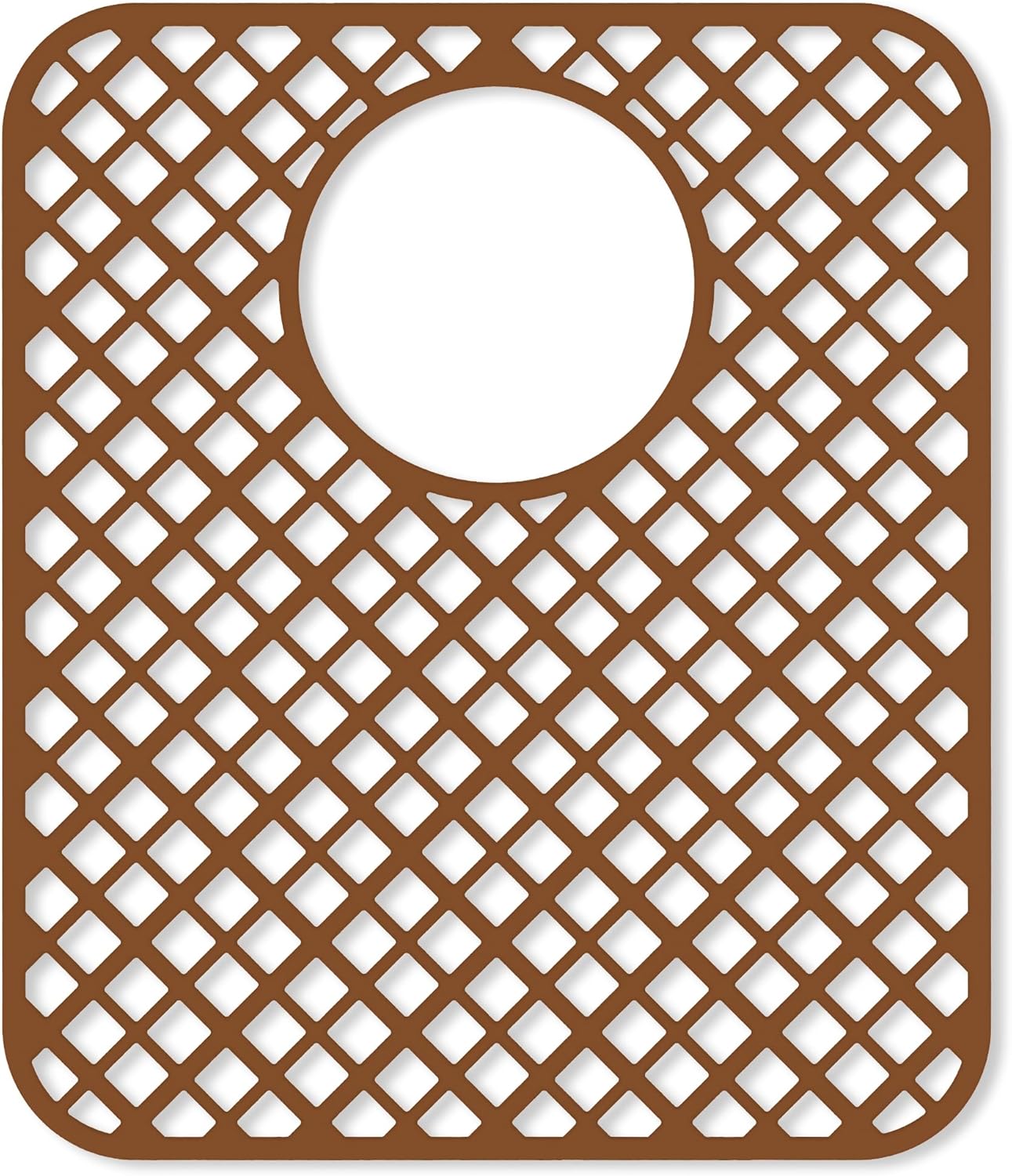 2 Pack Silicone Sink Protectors for Kitchen Sink, Lozenge Pattern 13 x 11 Inches Sink Mat, Non-Slip and Durable Sink Protector Silicone, Rear Drain, Coffee