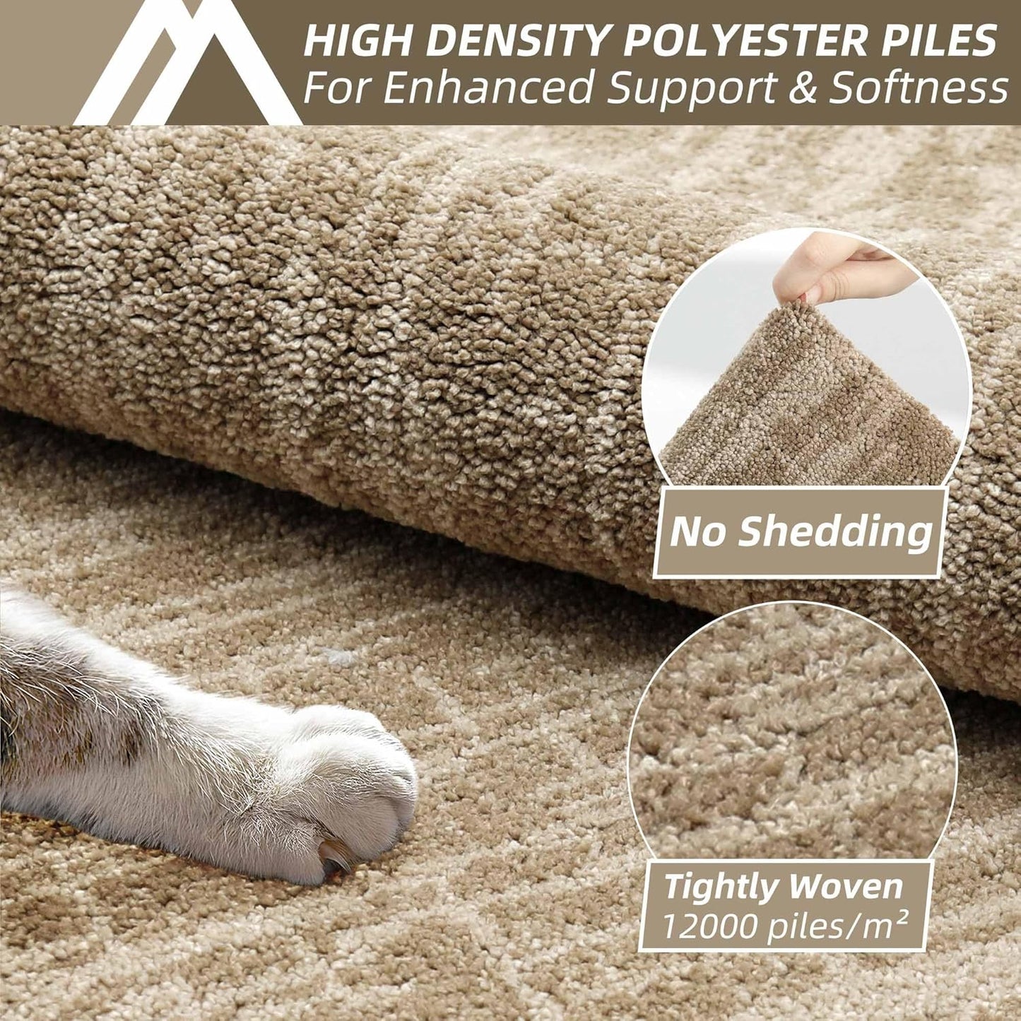 COSY HOMEER Kitchen Rugs Non Slip Washable 24"x36"+24"x60" Absorbent Soft Kitchen Mats for Floor Polyester Kitchen Runner Rug Sets of 2 Kitchen Floor Mats for Sink Mat,Hallway,Laundry,Taupe