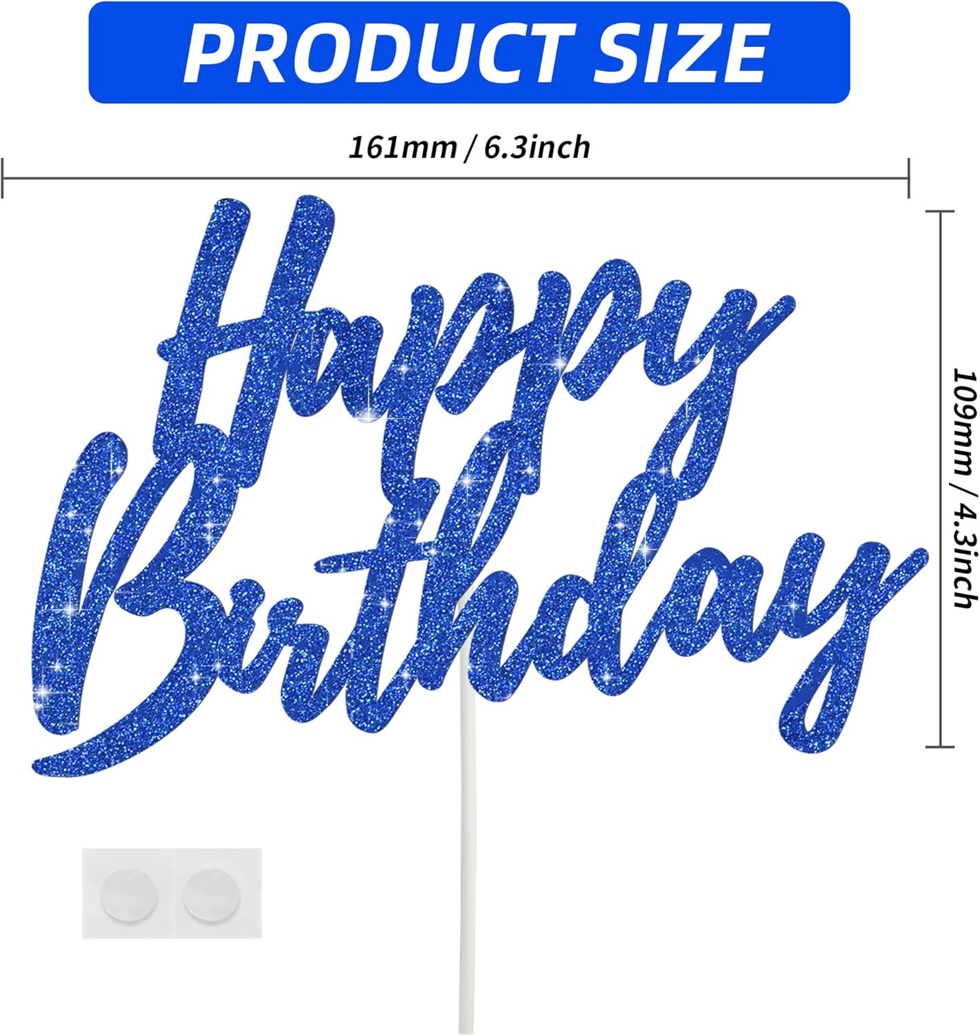 BEISHIDA Happy Birthday Cake Toppers Dark Blue Glitter Birthday Cake Decoration Cake Baking Supplies 18th 30th 40th Birthday Cake Toppers For Boys Girls Men Women Birthday Party Photo Booth Props