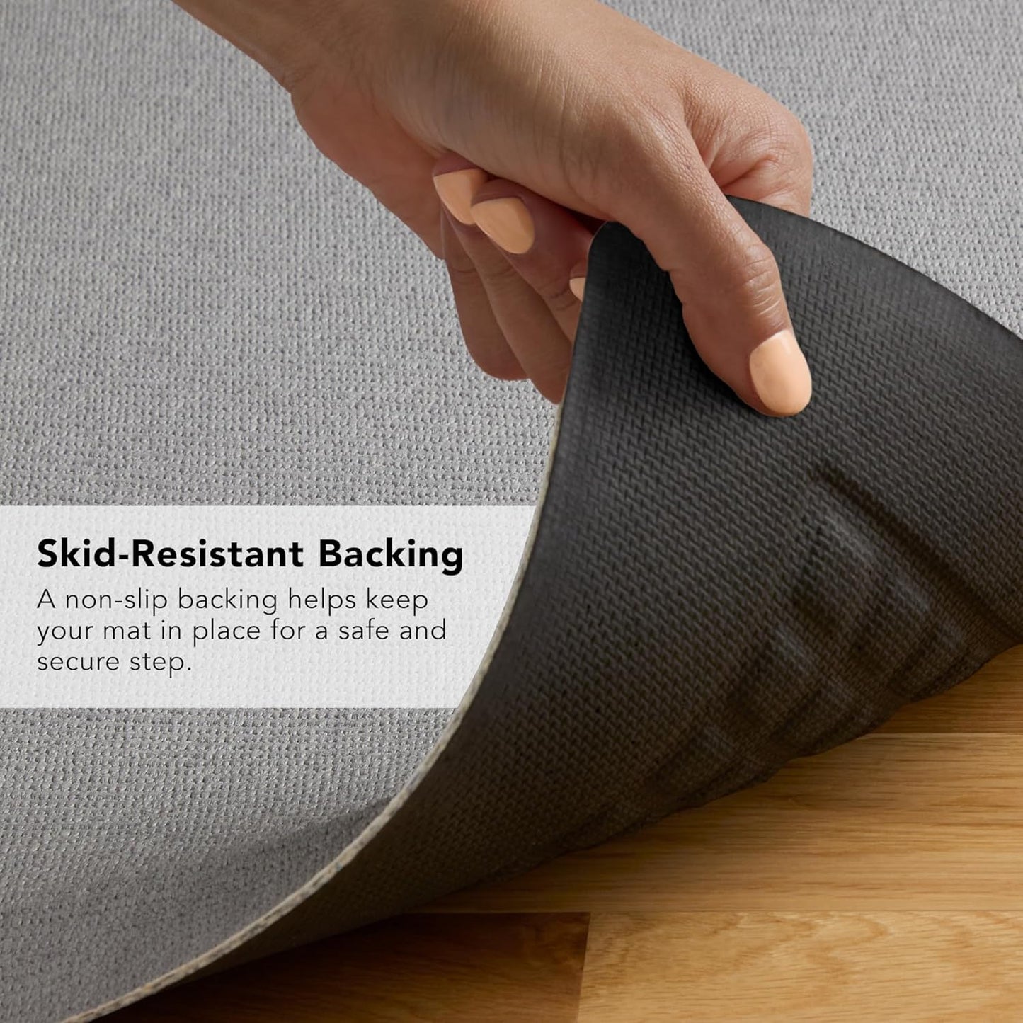 KitchenAid Gourmet Series Kitchen Comfort Gel Mat, Solid Basketweave, Matte Grey, 20"x39"