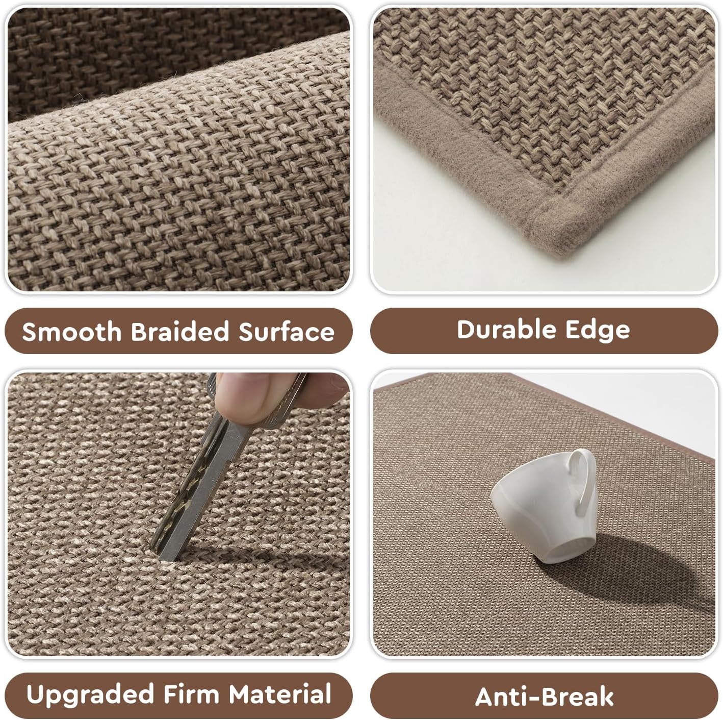 tchdio Kitchen Mats for Floor Set of 2 PCS, Rubber Backed Kitchen Rugs Non Slip Washable, Superior Absorbent Kitchen Mat Easy to Clean, Comfort Kitchen Floor Mat Front of Sink Tan 17"x29"+17"x47"