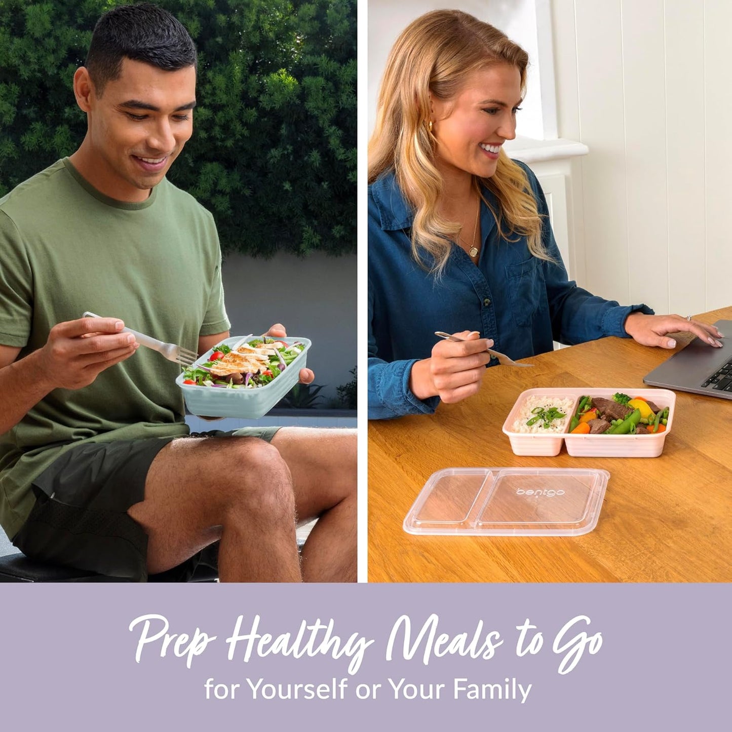 Bentgo Prep 60-Piece Meal Prep Kit - Reusable PFAS & BPA-Free Food Containers, 1-Compartment, 2-Compartment, & 3-Compartments - Microwave, Freezer, & Dishwasher Safe (Floral Pastels)