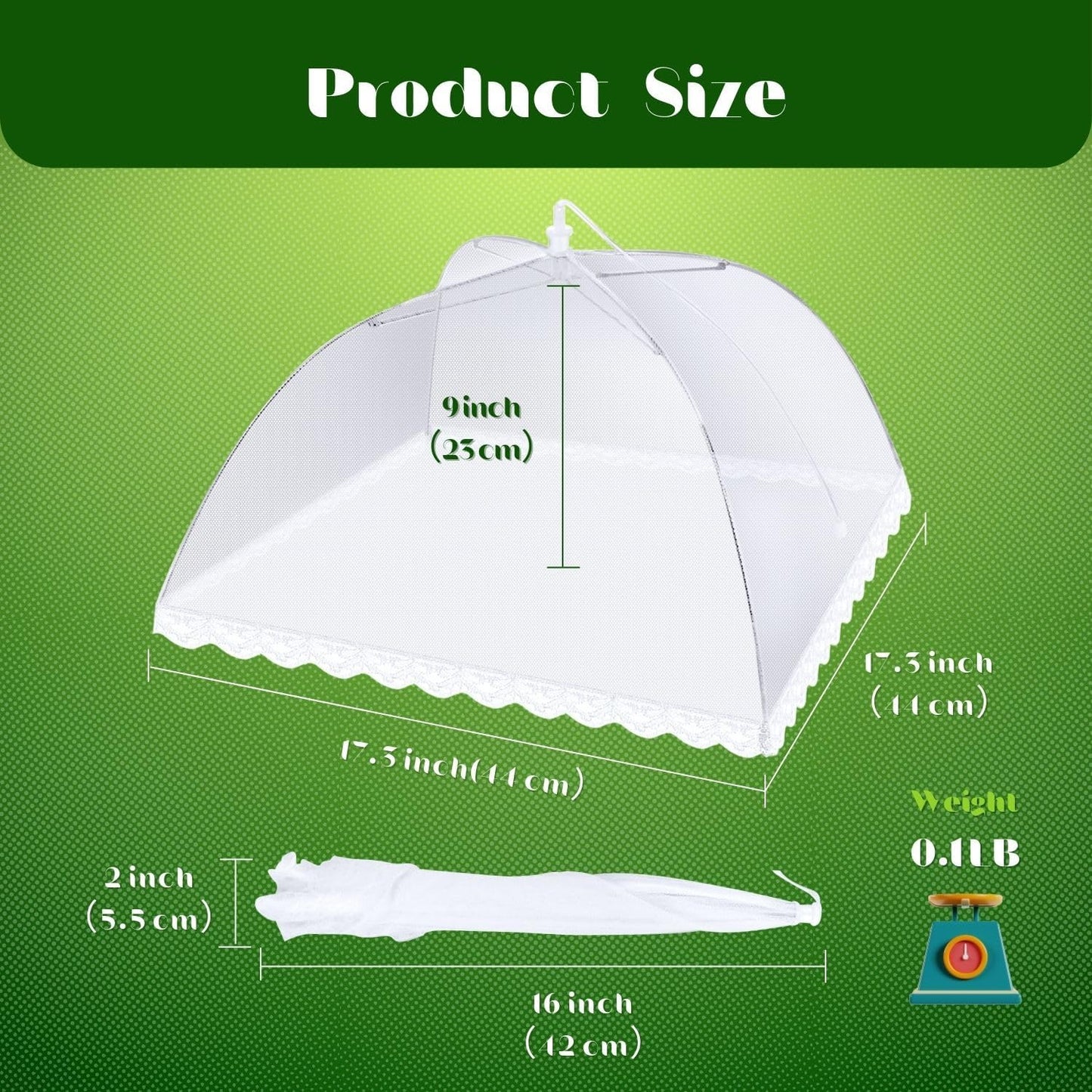 Flexzion Food Cover Tent - Pop Up Mesh Screen Net Umbrella Covers Keep Out Flies, Bugs, Mosquitoes, Perfect for Outdoor Picnic, BBQ, Camping, Fruit Dinner Protection, Reusable & Collapsible - 4 Pack