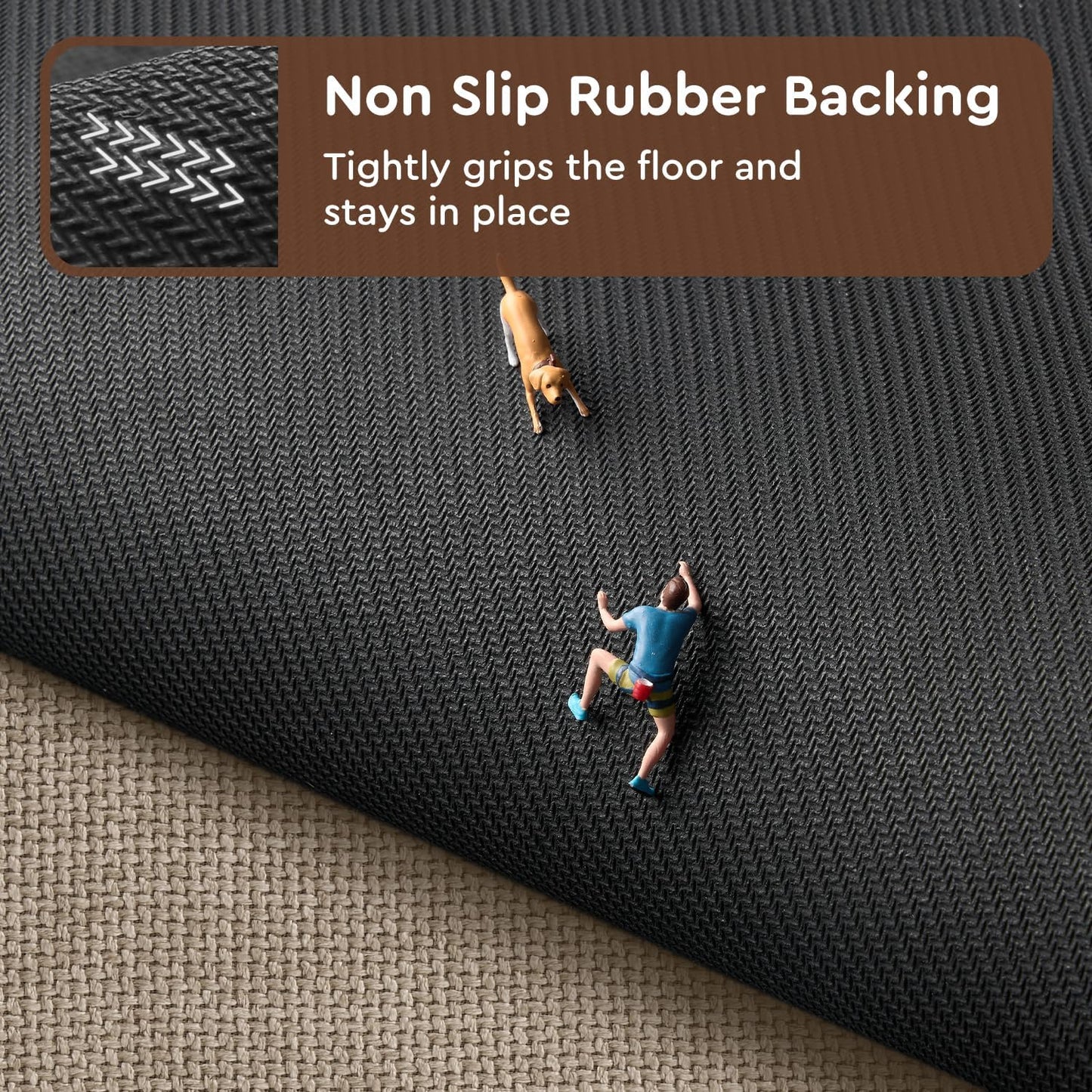 tchdio Kitchen Mats for Floor, Rubber Backed Kitchen Rugs Non Slip Washable, Superior Absorbent Kitchen Runner Rug Easy to Clean, Comfort Kitchen Floor Mat Front of Sink (Beige, 20" × 47")