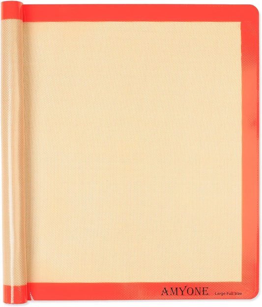 AMYONE Silicone Baking Mats for Full Size Sheet Pan, Non-Stick Silicone Baking Sheet Liners for Cookies/Pastries/Chicken/Vegetables, Food Grade Silicone Mat for 18 x 26-inch Full Baking Pans, 1 PCS