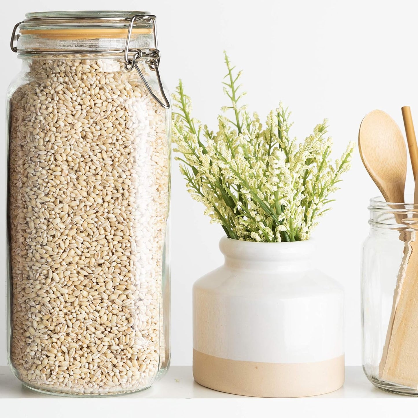 Galashield Classic Glass Jars with Airtight Lids - 67 oz Food Storage Jars - Leak Proof, Shock Resistant, Dishwasher Safe