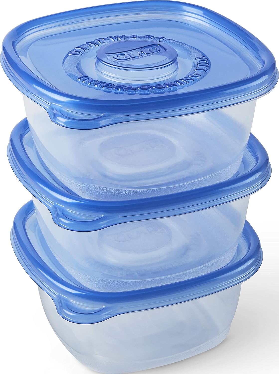 Glad GladWare Tall Entree Food Storage Containers - Large Square - Meal Container Holds up to 42 Ounces of Food - Lock Tight Seal, 3 Count - 6 Pack