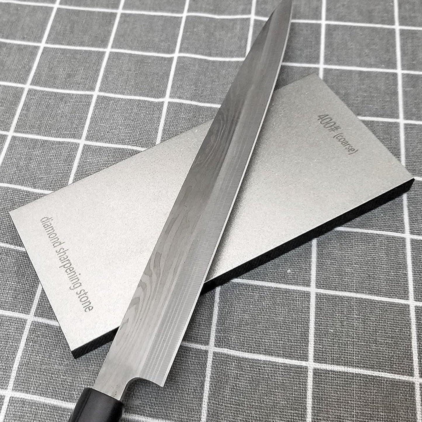 Diamond Sharpening Stone Set, Coarse 400 Grit/Fine 1000# / Extra Fine 3000 Grit, Knife Sharpener Stone, 2 Sizes Whetstone Tool with Non-Slip Base, Diamond Plate Honing Stone, Hone Sharpener