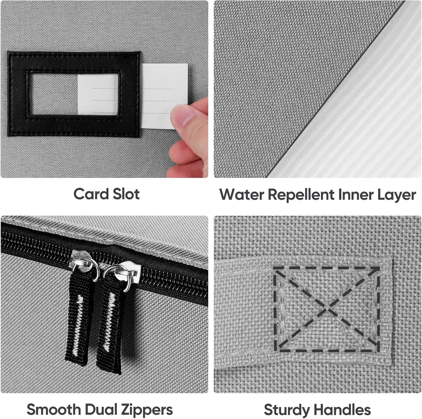 BALEINE China Storage Containers, Sturdy Quilted Wine Glass Storage, Plate Organizer with Carry Handles, Moving Boxes for Dishes, Cups, Mugs and Stemware (Wine Glass, Hard Shell Grey)