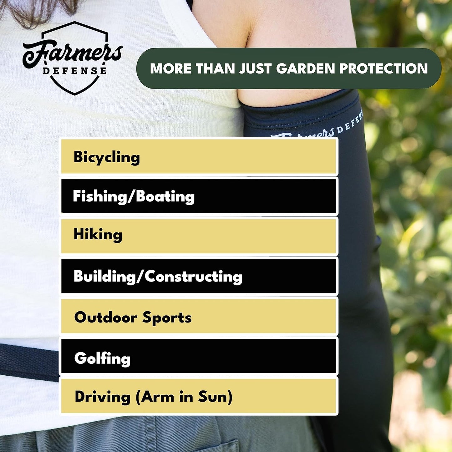 FARMER'S DEFENSE Sleeves | UV Cooling Sleeves | Anti-Scratch Sun Protection Arm Sleeves for Gardening Harvesting Outdoors