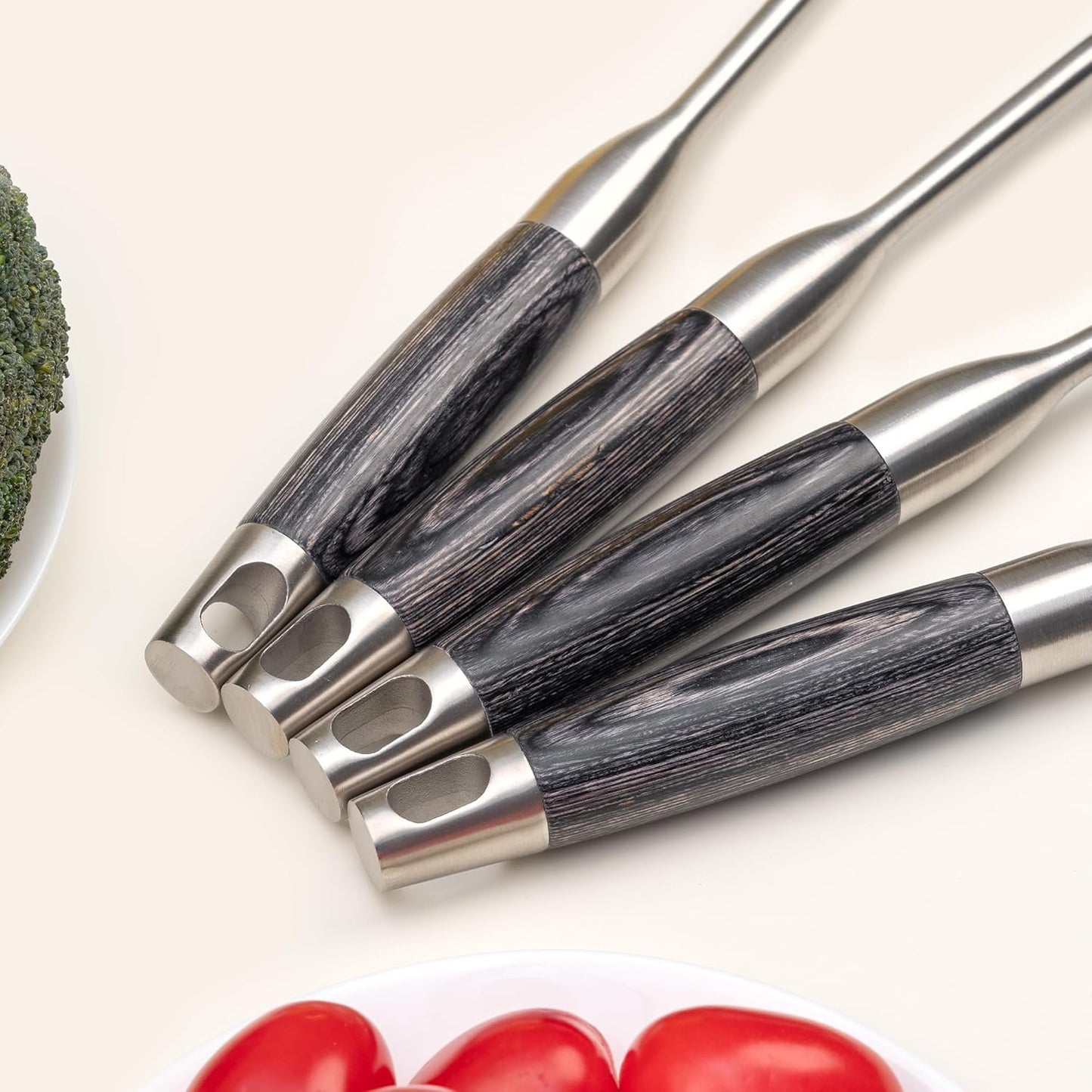 FJNATINH Silicone Wok Spatula and Ladle Set - Stainless Steel Wok Tools, Wok Utensil,Non Stick Heat-Resistant Cooking Utensils BPA Free Kitchen Utensils Cookware (Black Stainless Steel-2PCS)