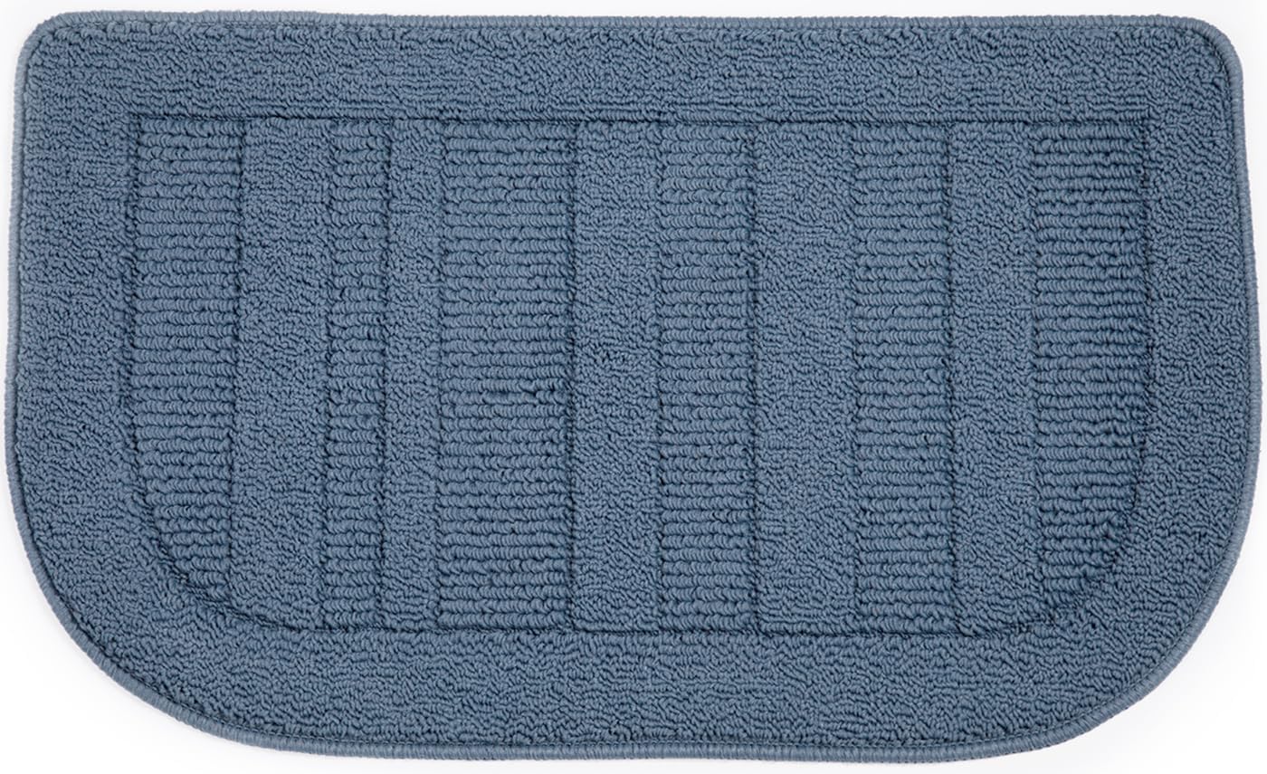 BEQHAUSE 30x18 Inch Kitchen Rug Mat Durable Kitchen Rugs Non-Slip Washable Absorbent Kitchen Mats for Floor Dirt-Resistant Semicircular Kitchen Mat (Blue)