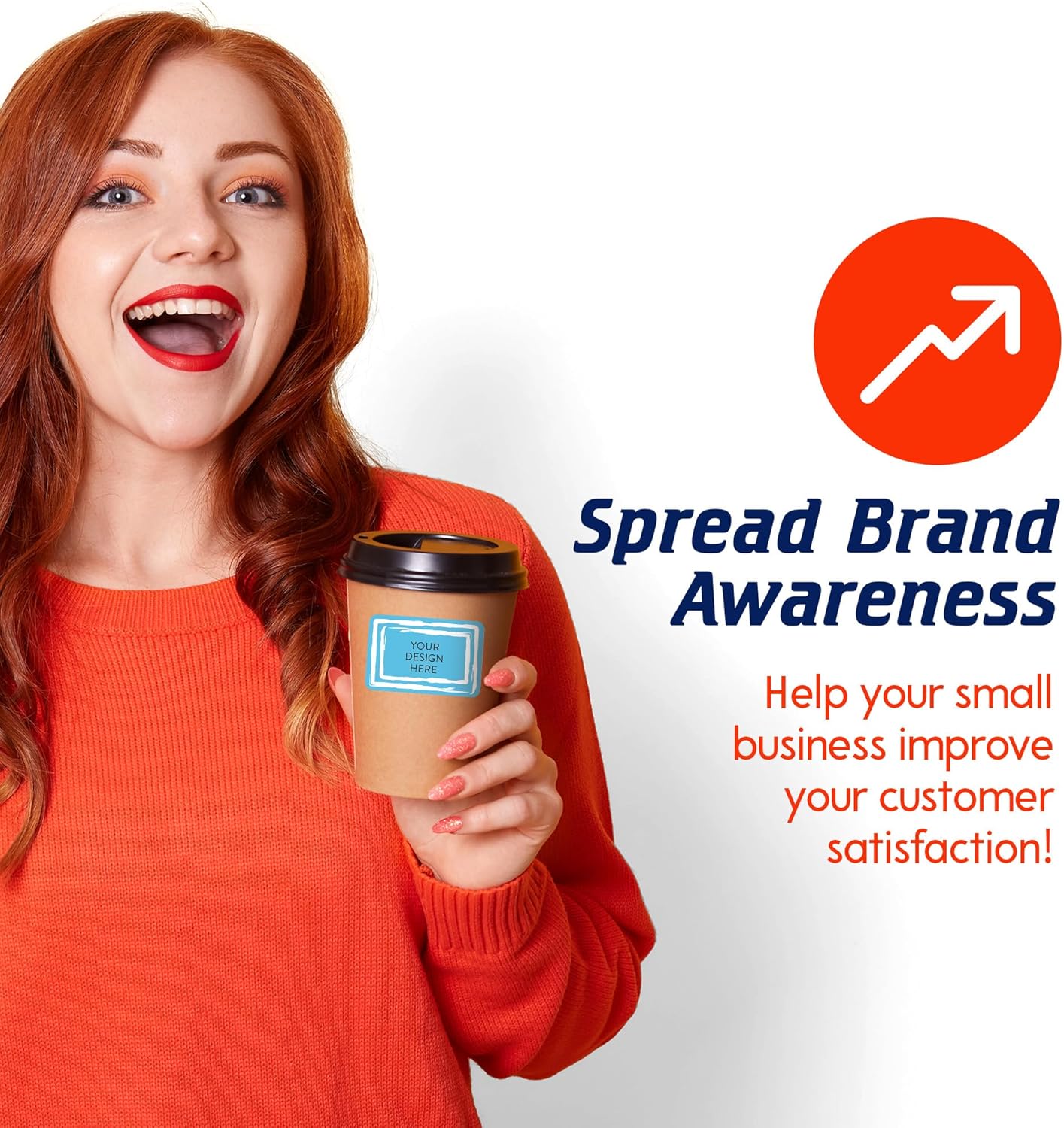 100 Custom Vinyl Stickers - Upload Your own Image, Text, Design, Logo - Personalized Logo Labels for Handmade, Packaging, Bottle, Jars, Candle, Brand Stickers (Blue Swirls, 4x2)