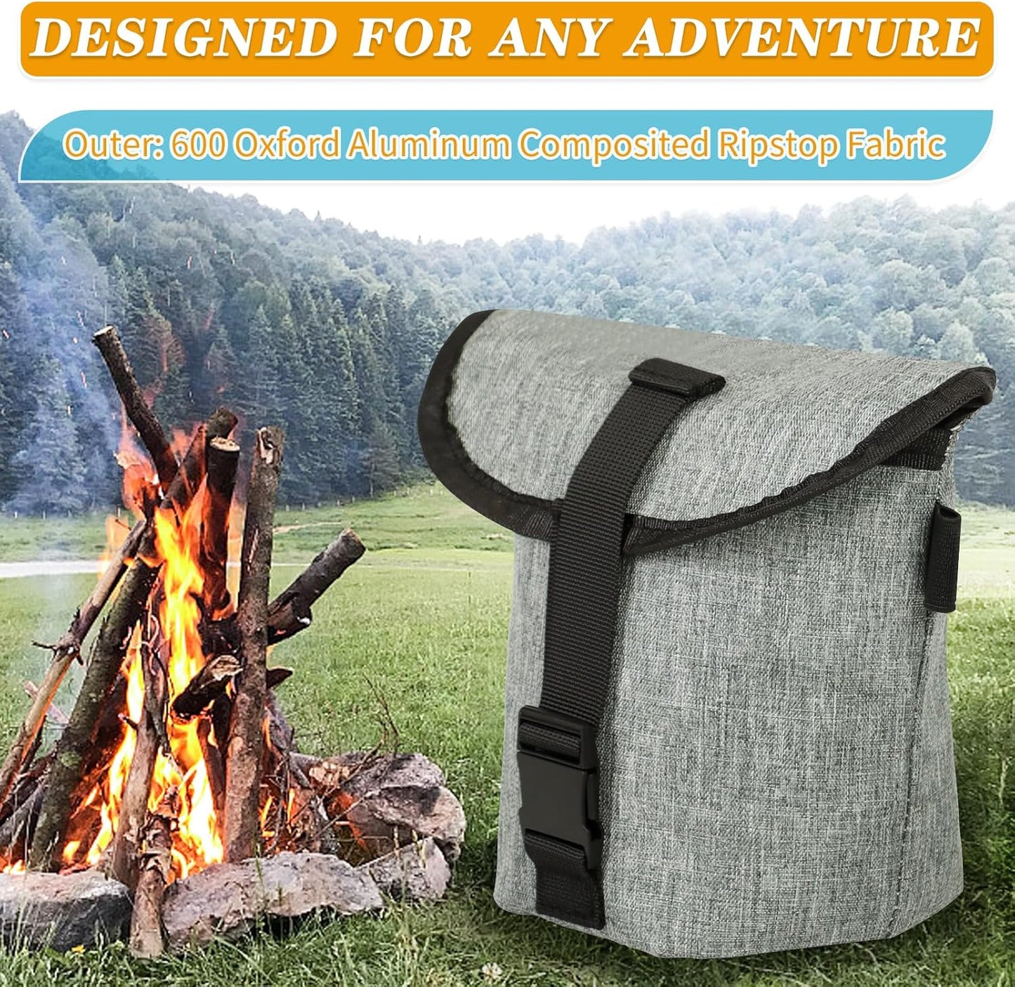 1PCS Foil Insulated Lunch Bag Insulated Reusable Snack Bag Freeze Dried Food Pouch Lightweight Ripstop Food Storage Organizer