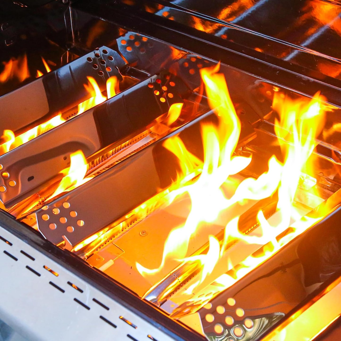 CANDANA Replacement Parts for Nexgrill 4 Burner 720-0830H 720-0830D 720-0783C 720-0783E 720-0958A, 17" Stainless Steel Grill Grate, Grill Burner, Heat Plate, Igniters for 5 Burner 720-0888N