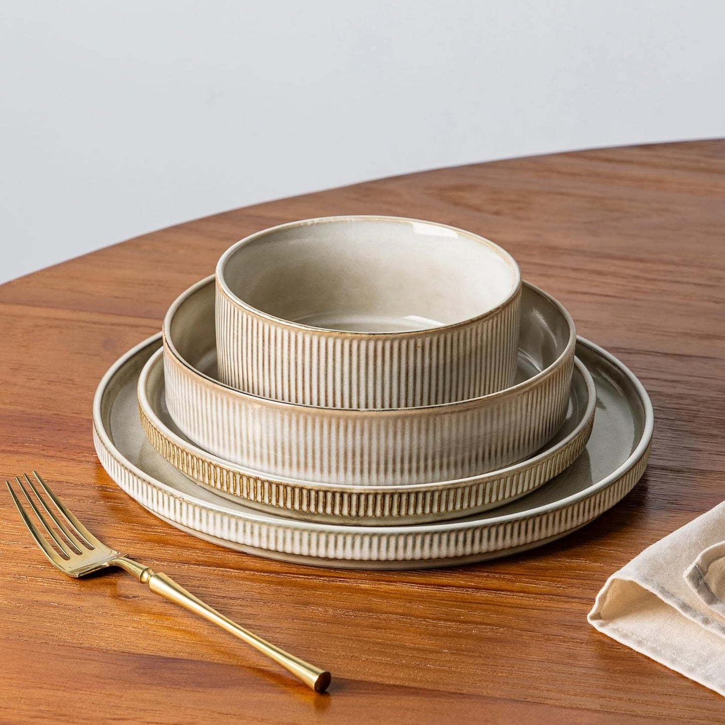 GBHOME 7.5'' Stoneware Pasta Bowls, Serving Bowls Set of 6 for Kitchen, Double Reactive Glaze Bowls for Fruit,Pasta,Salad,Oatmeal,Meal, Microwave Safe (6 pcs)