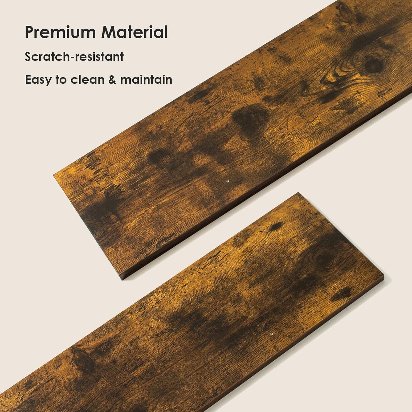 DINZI LVJ Long Wall Shelves, 23.6 Inch Large Floating Shelves Set of 2, Wide Display Shelf Wall Mounted with Brackets, Easy Hanging for Living Room, Toilet, Office, Bedroom, Rustic Brown