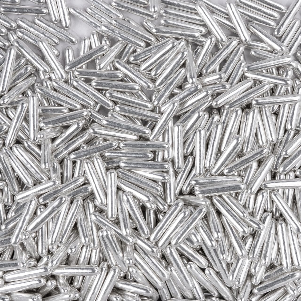 Dazzjoy Silver Rods Sprinkles, Edible Sugar Sprinkles, 120g/4.23oz, Cupcake Toppers, Cake Decorations, Ice Cream, Wedding Party Valentines Easter Supplies