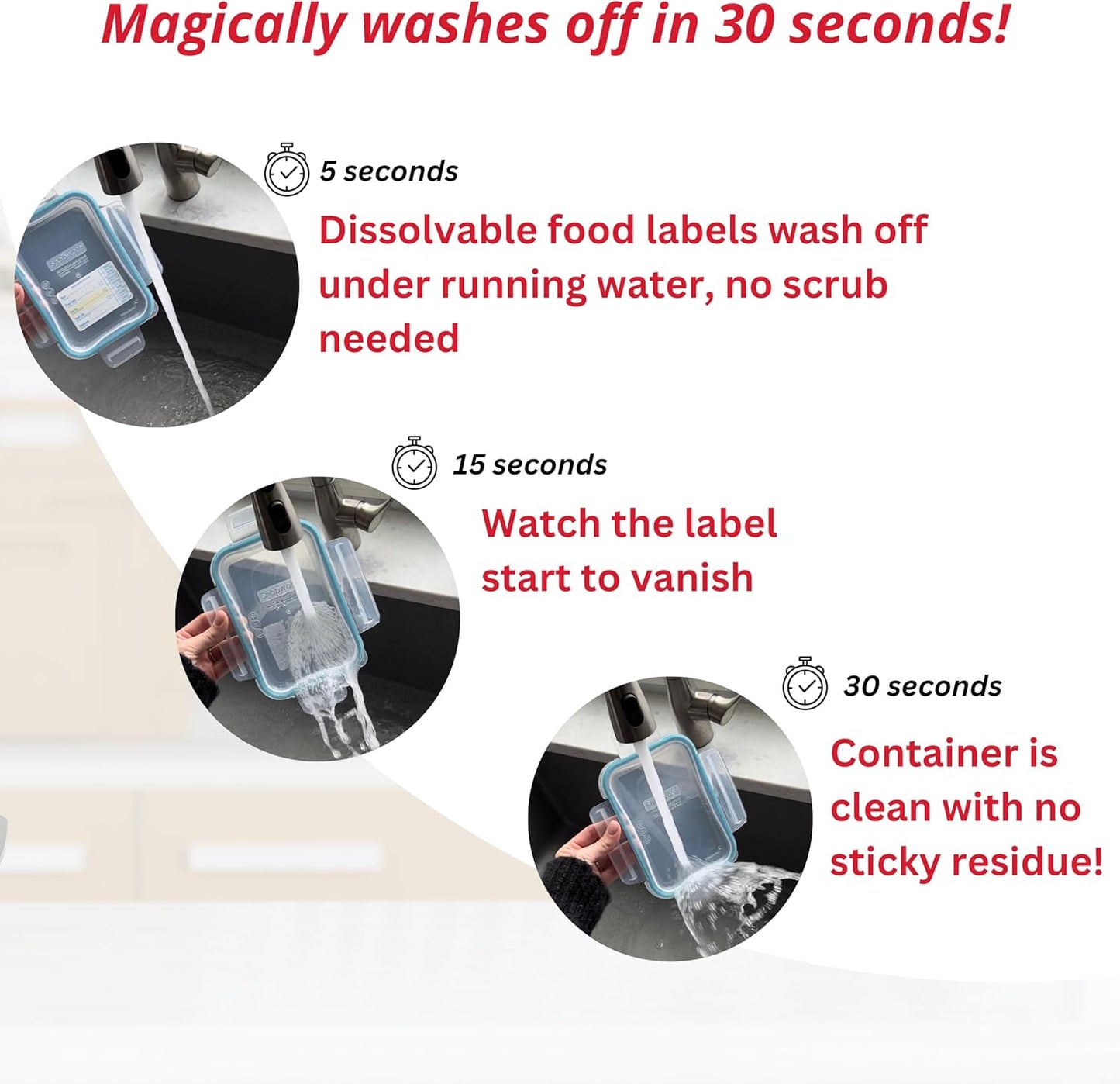 2x3 Dissolvable Food Labels, 1000 Label Stickers, Bottle Labels for Storage Bins, Sticker Labels for Food containers, (1000, Blank)