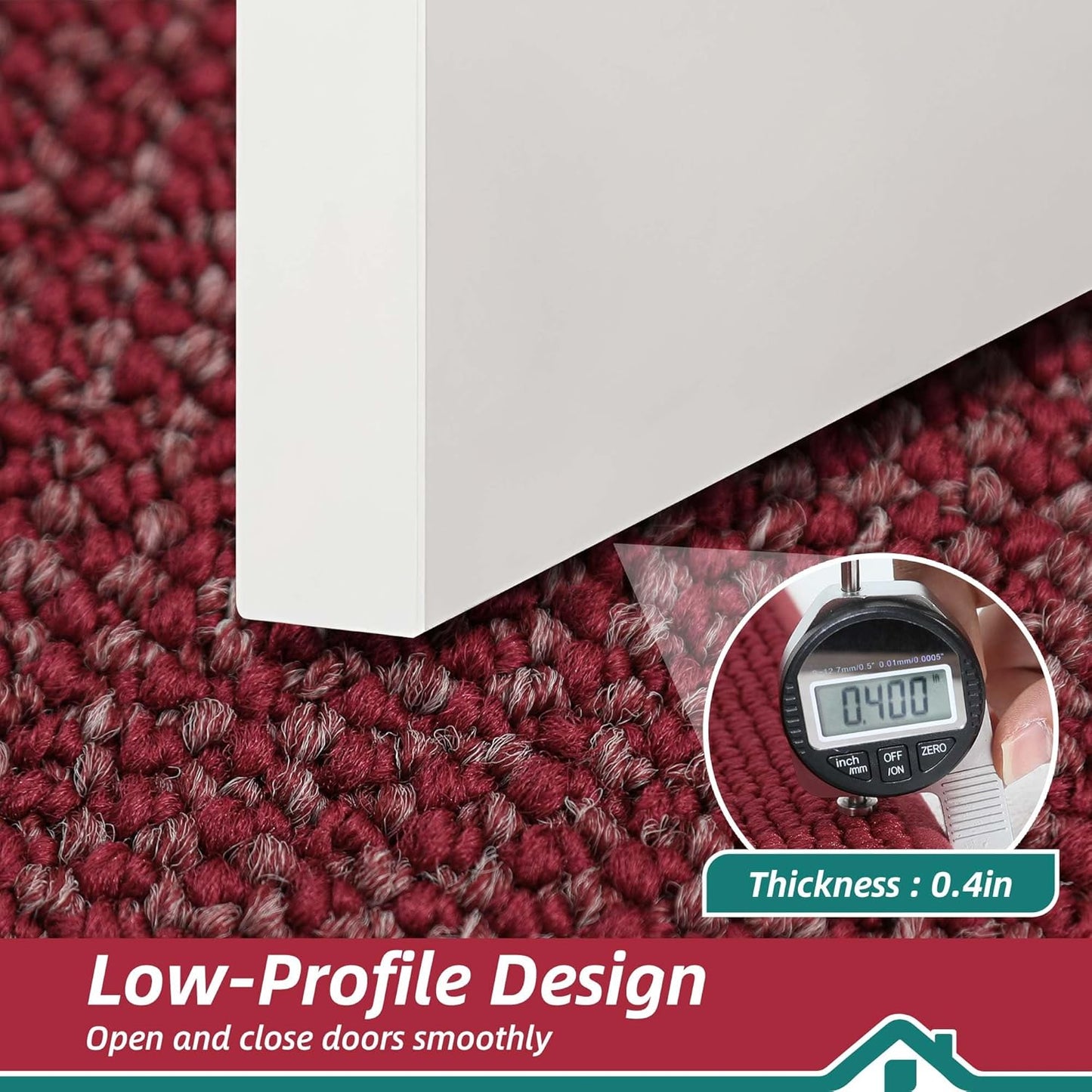 BEQHAUSE Indoor Door Mat 24" x 60", Dirt Trapper Door Mats Non-Slip Entryway Rugs Washable, Resist Dirt Absorbent Welcome Mat, Low Profile Floor Mats for Front Back Door and Entryway, Red
