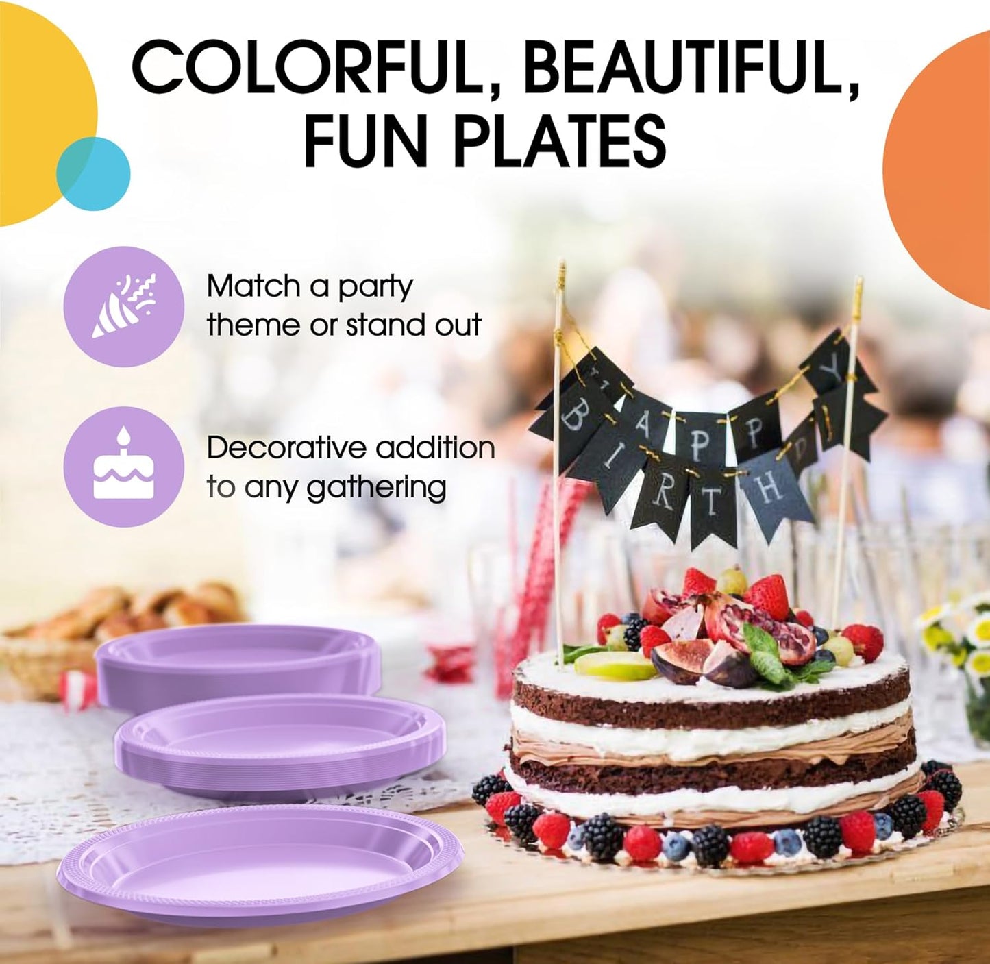 Exquisite Party Solids Orange Plastic Plates For Party 7" Orange Disposable Plates Heavy Duty Supplies 100 Pcs Plastic Dinnerware Sets Heavy Duty 350 GSM Disposable Dinnerware Set