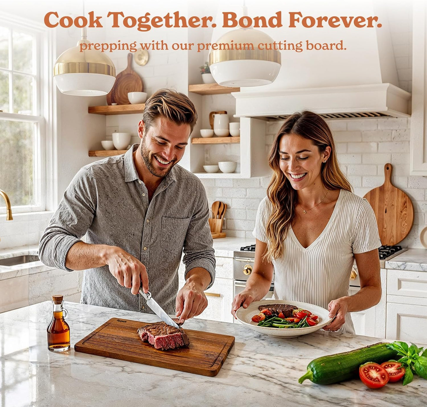 SMIRLY Walnut Wood Cutting Boards for Kitchen, Large - Small, Walnut Wooden Cutting Board Set with Deep Juice Grooves, Non Toxic Serving Tray