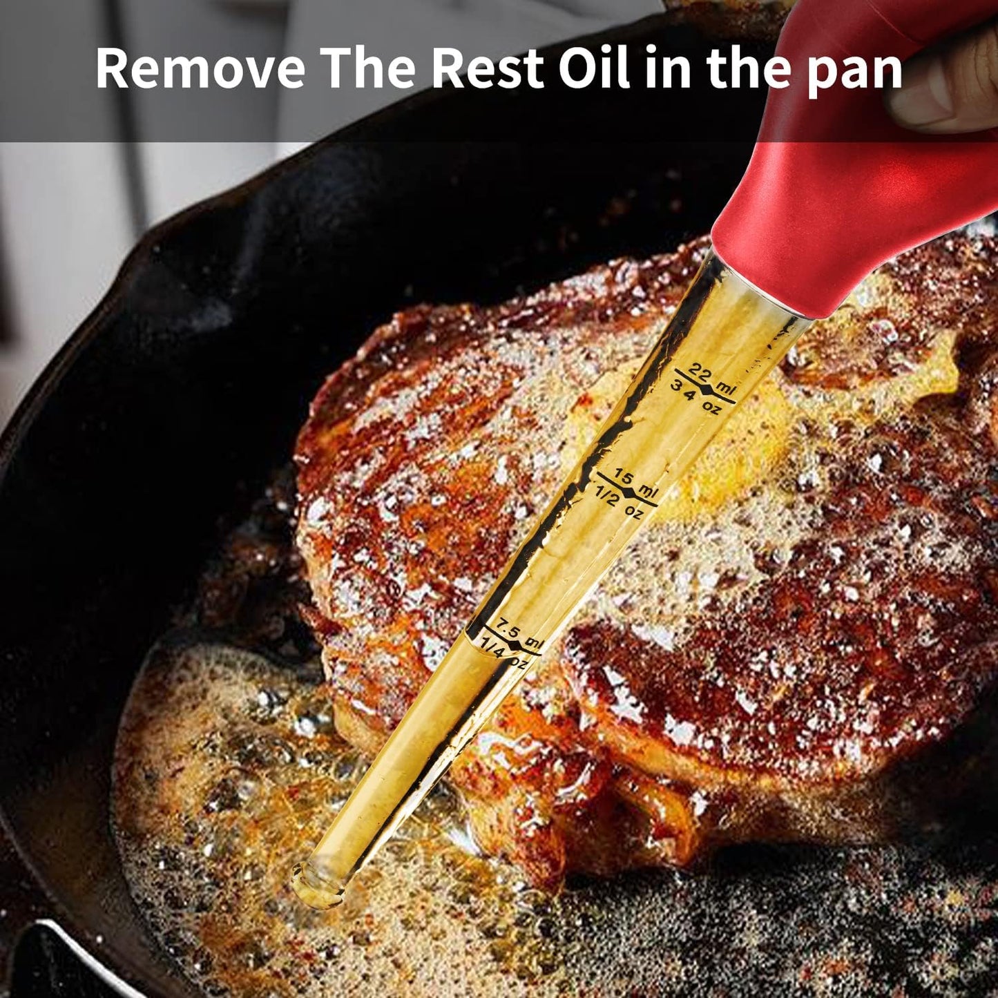 Turkey Baster Food Grade for Cooking & Basting, Detachable Round Bulb, Baster Cooking Good for Meat Poultry Beef Chicken, with Cleaning brush, inject needle, Basting brush