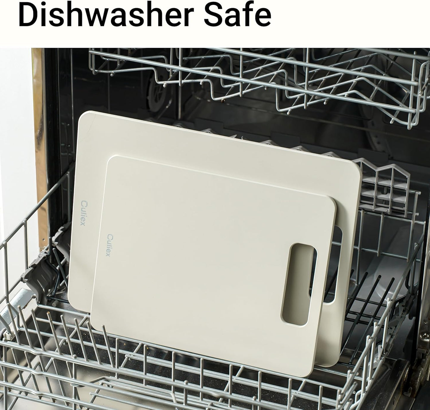 Cutting Boards for Kitchen [Set of 2], Dishwasher Safe Wooden Cutting Board with Handles, Ideal Chopping for Meat, Vegetables, Fruits, Charcuterie - Perfect Kitchen Gadgets Gift, White